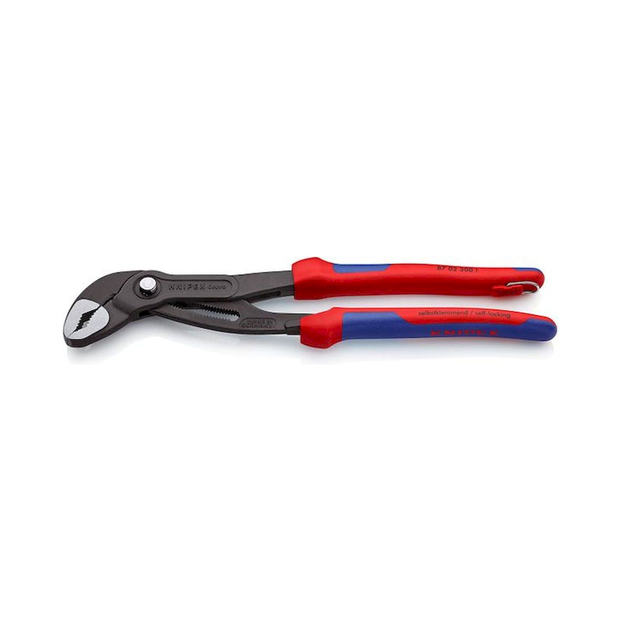 Knipex 87 02 300 T. Cobra Hightech-Wasserpumpenzange, grau atramentiert, Befestigungsöse, Schlüsselweite 60 mm, 300 mm