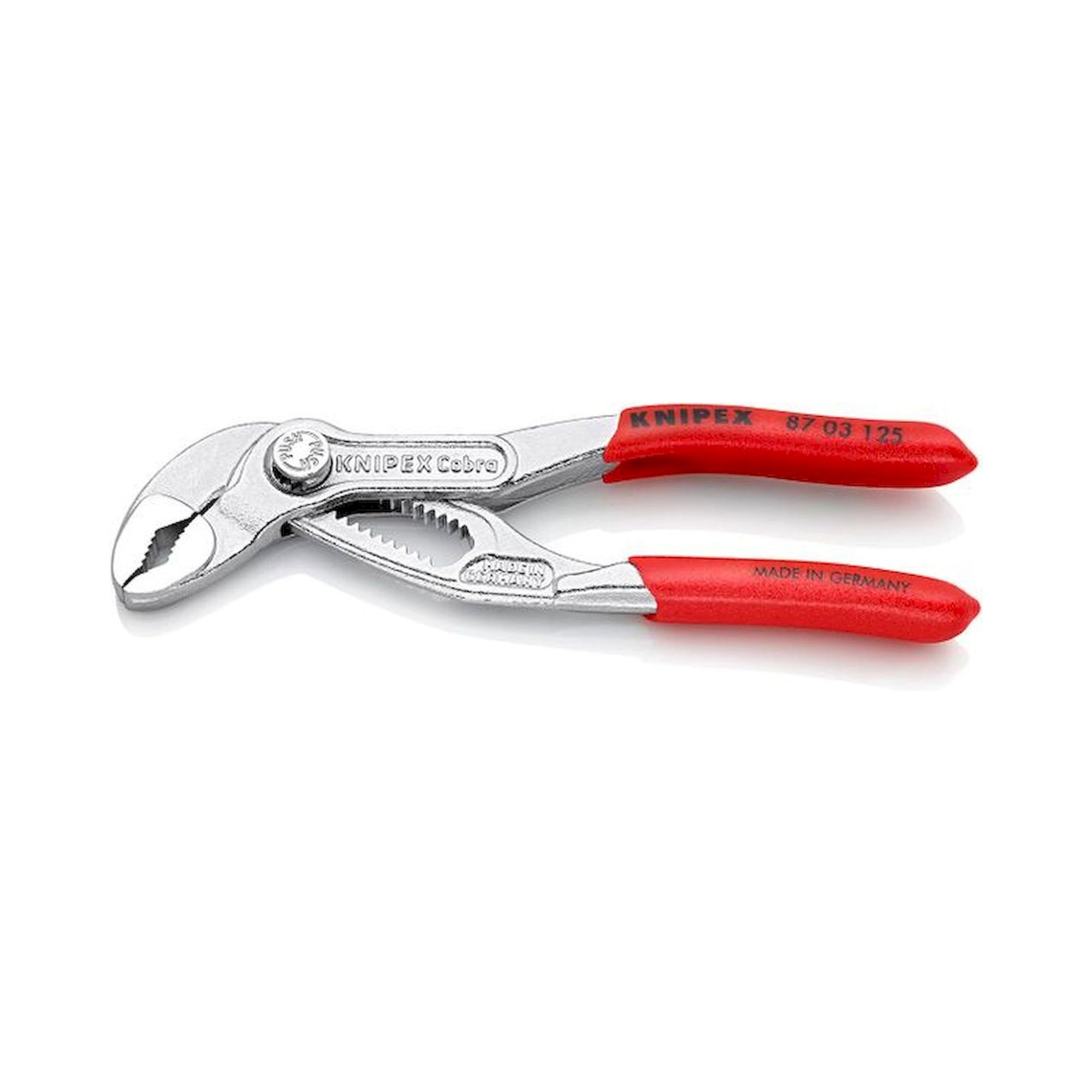 Knipex 87 03 125. Cobra Hightech-Wasserpumpenzange, verchromt, Schlüsselweite 27 mm, 125 mm