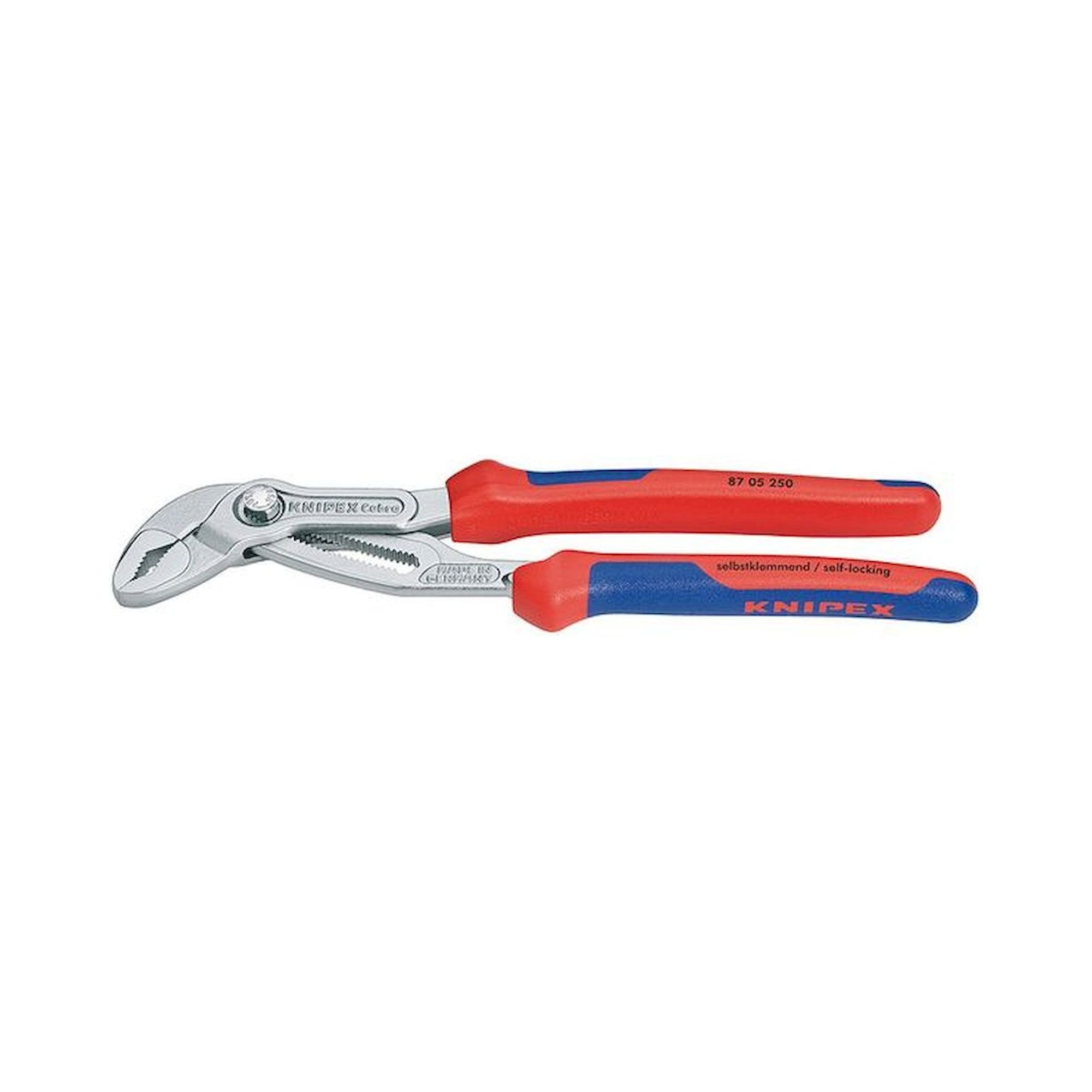 Knipex 87 05 250. Cobra high-tech water pump pliers, chrome-plated, wrench size 46 mm, 250 mm