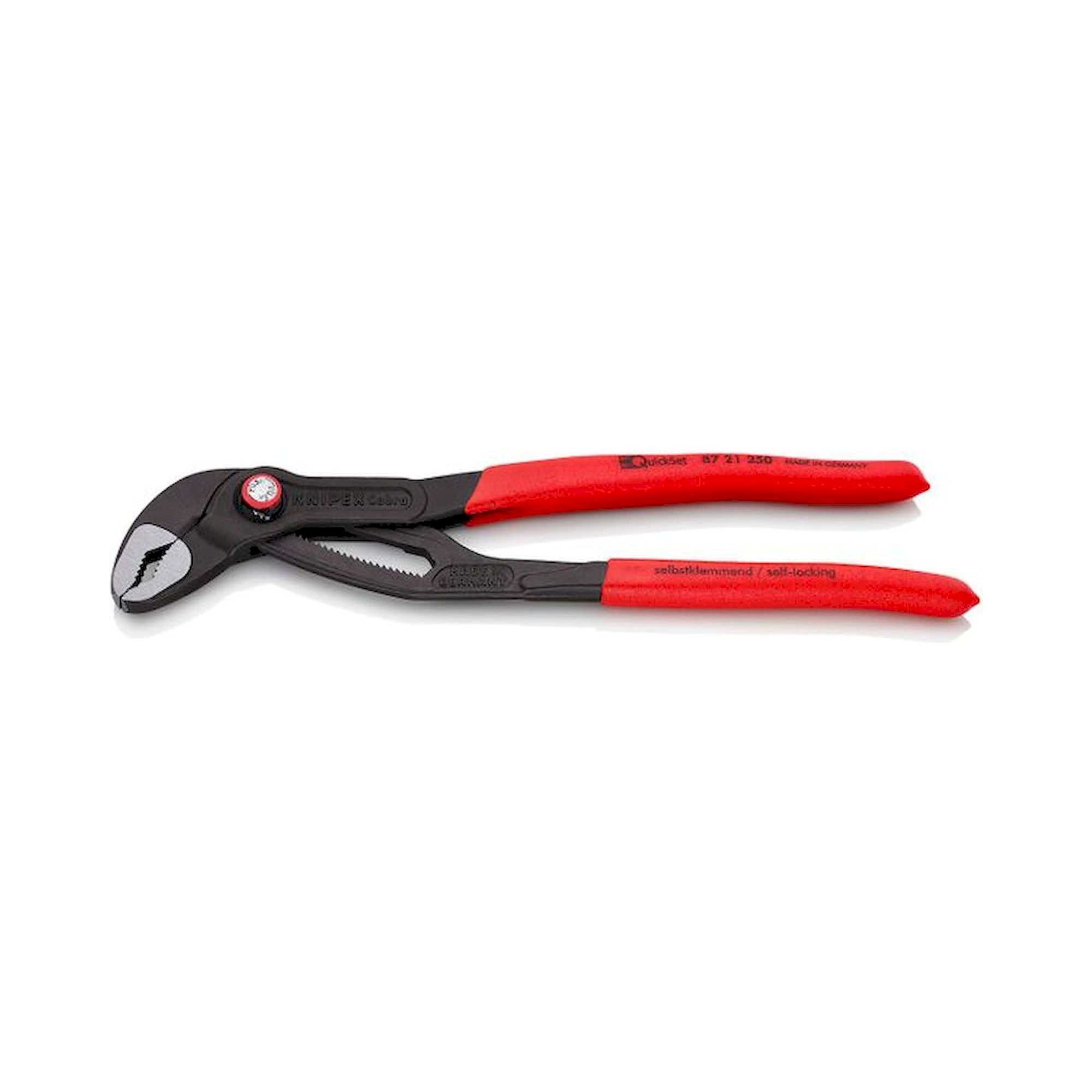 Knipex 87 21 250. Cobra QuickSet high-tech water pump pliers, gray atramentized, 250 mm