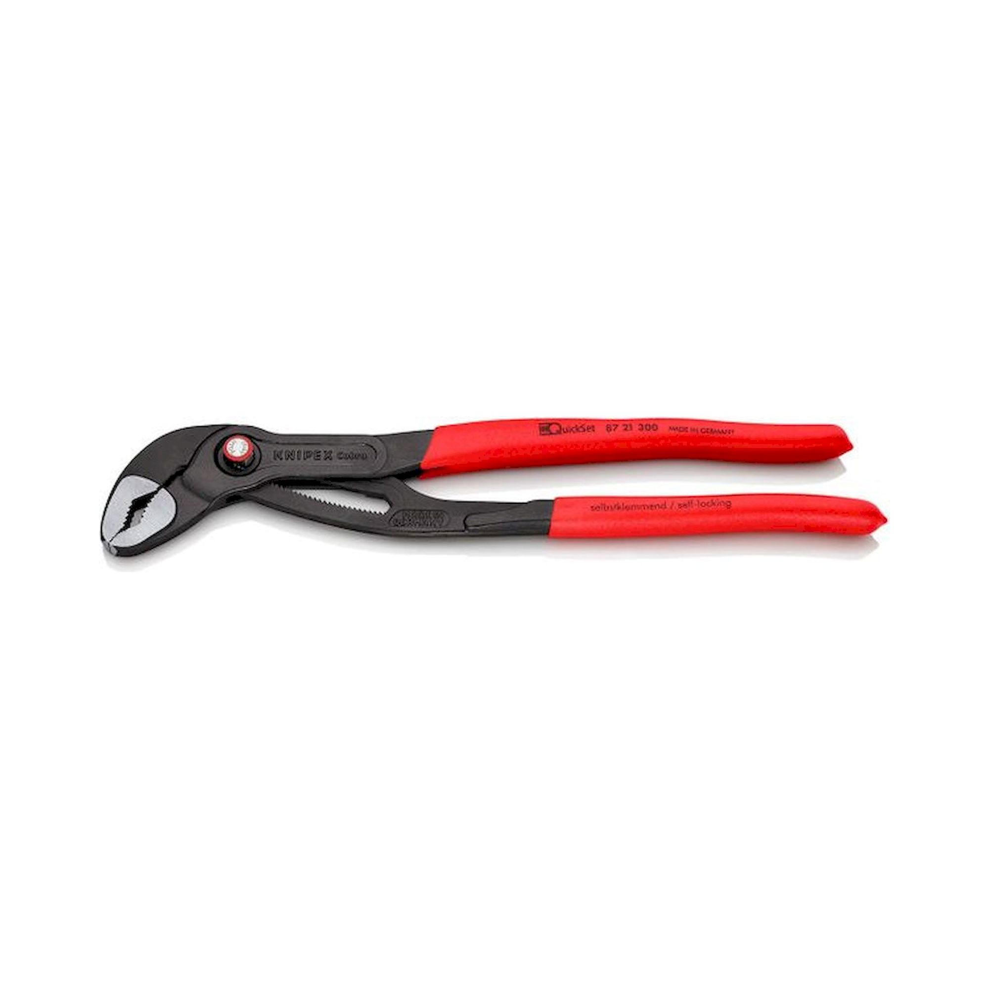 Knipex 87 21 300. Cobra QuickSet high-tech water pump pliers, gray atramentized, 300 mm