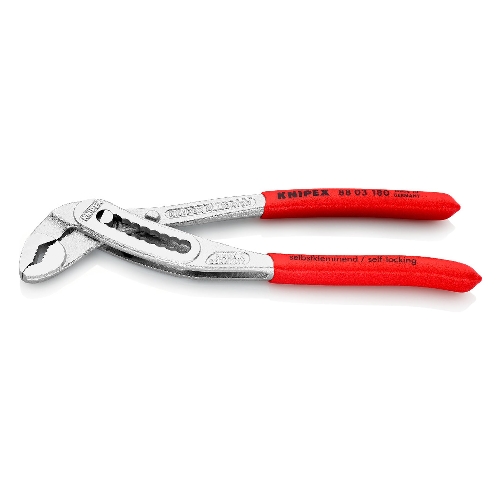 Alligator water pump pliers chrome-plated, only 12 mm thick, 180 mm