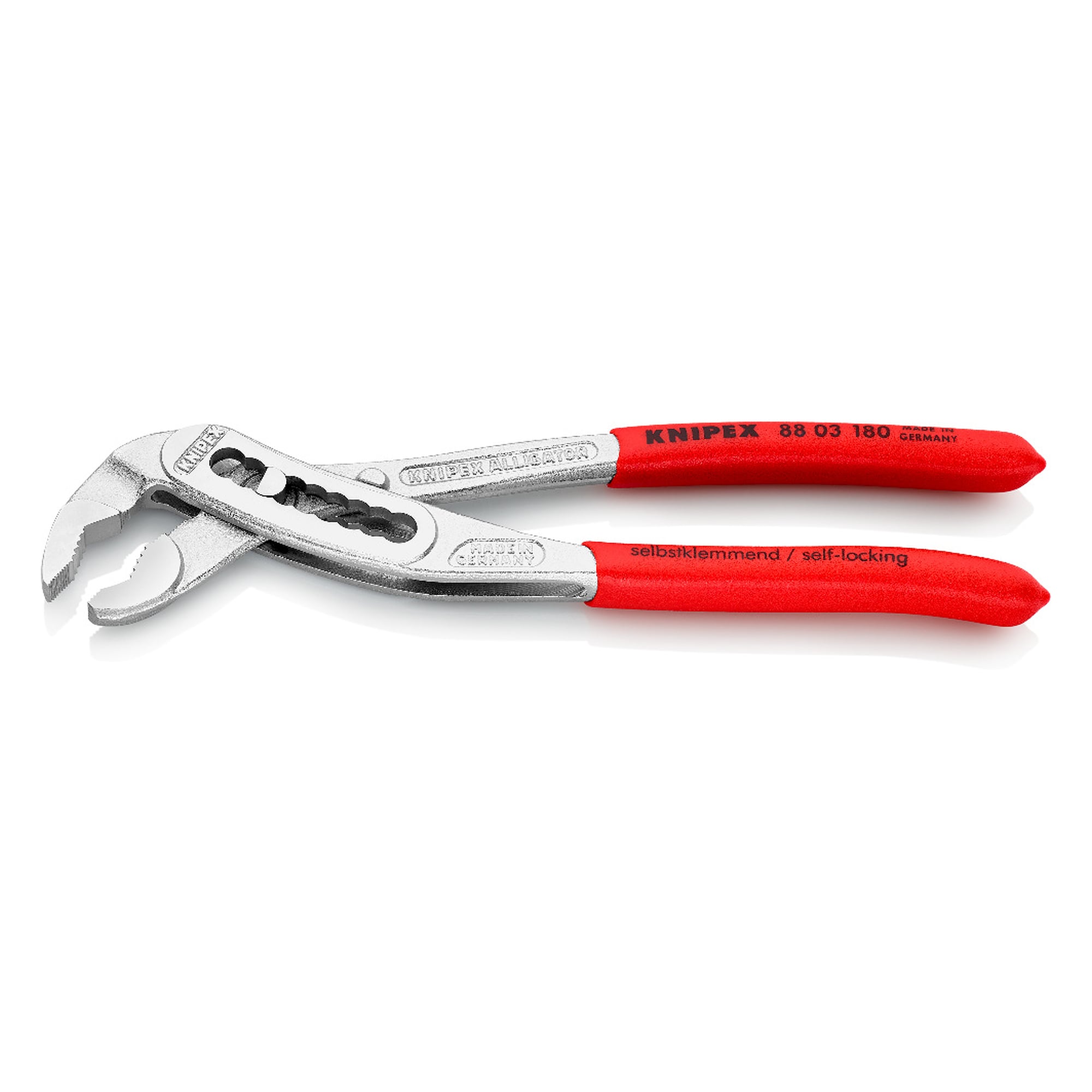 Alligator water pump pliers chrome-plated, only 12 mm thick, 180 mm
