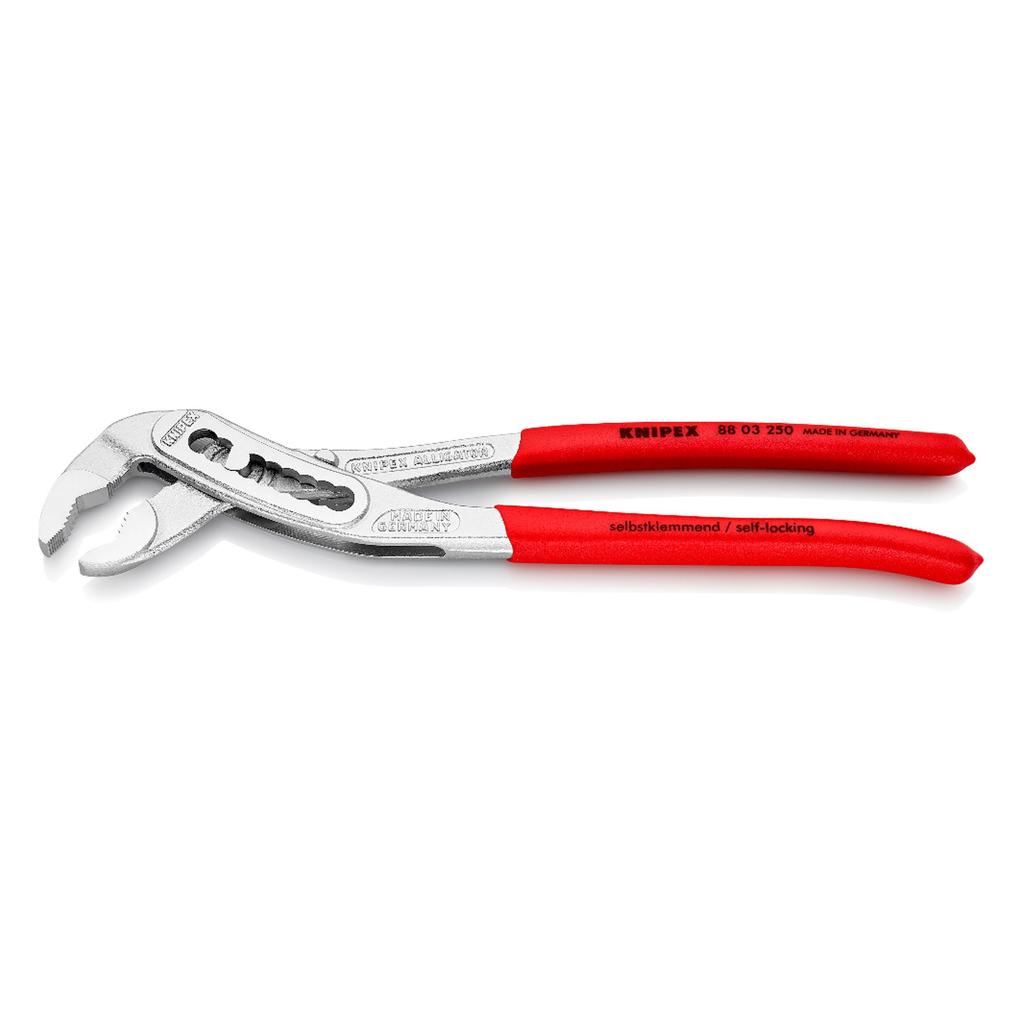 Alligator water pump pliers chrome-plated, pipes up to Ø 50 mm, 250 mm