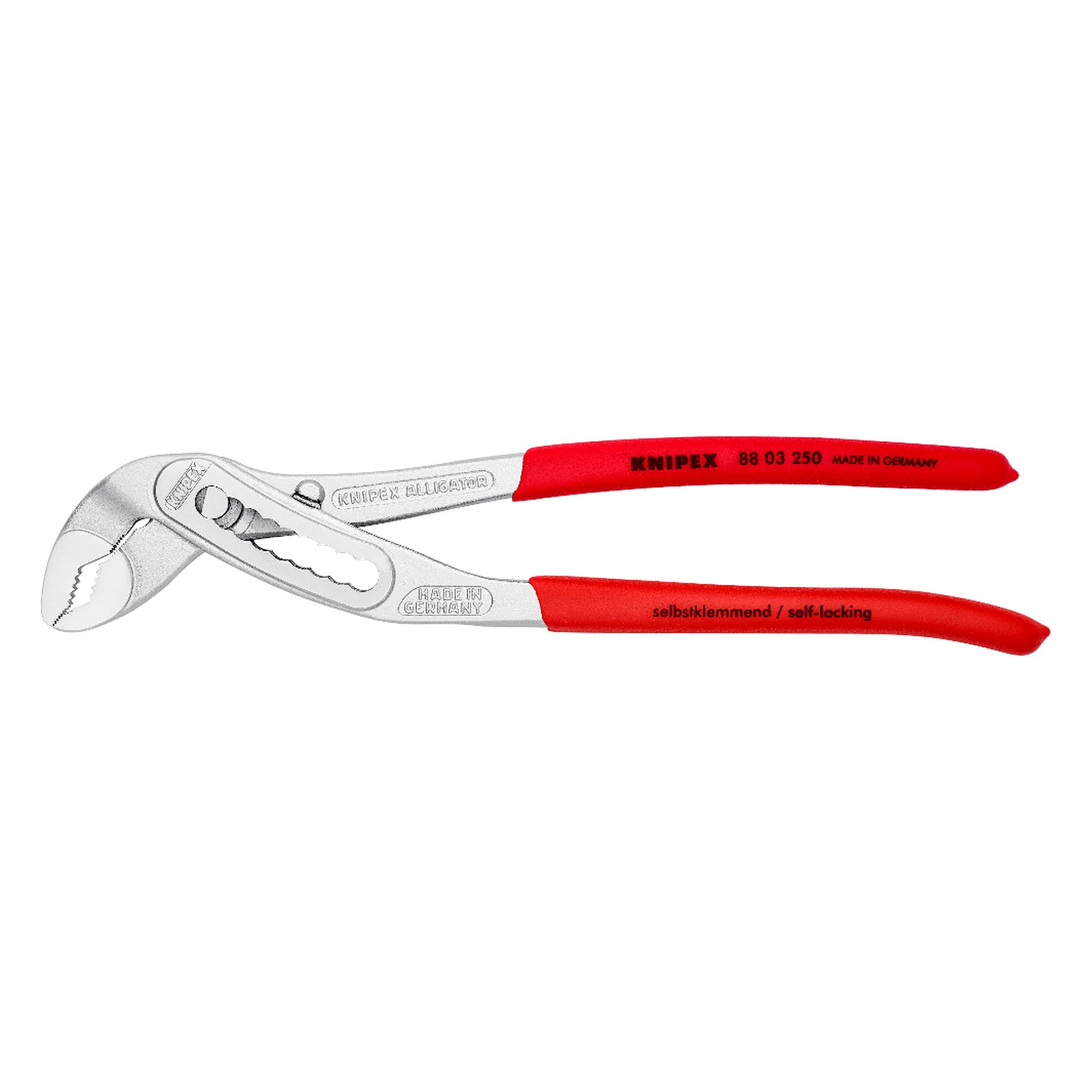 Alligator water pump pliers chrome-plated, pipes up to Ø 50 mm, 250 mm