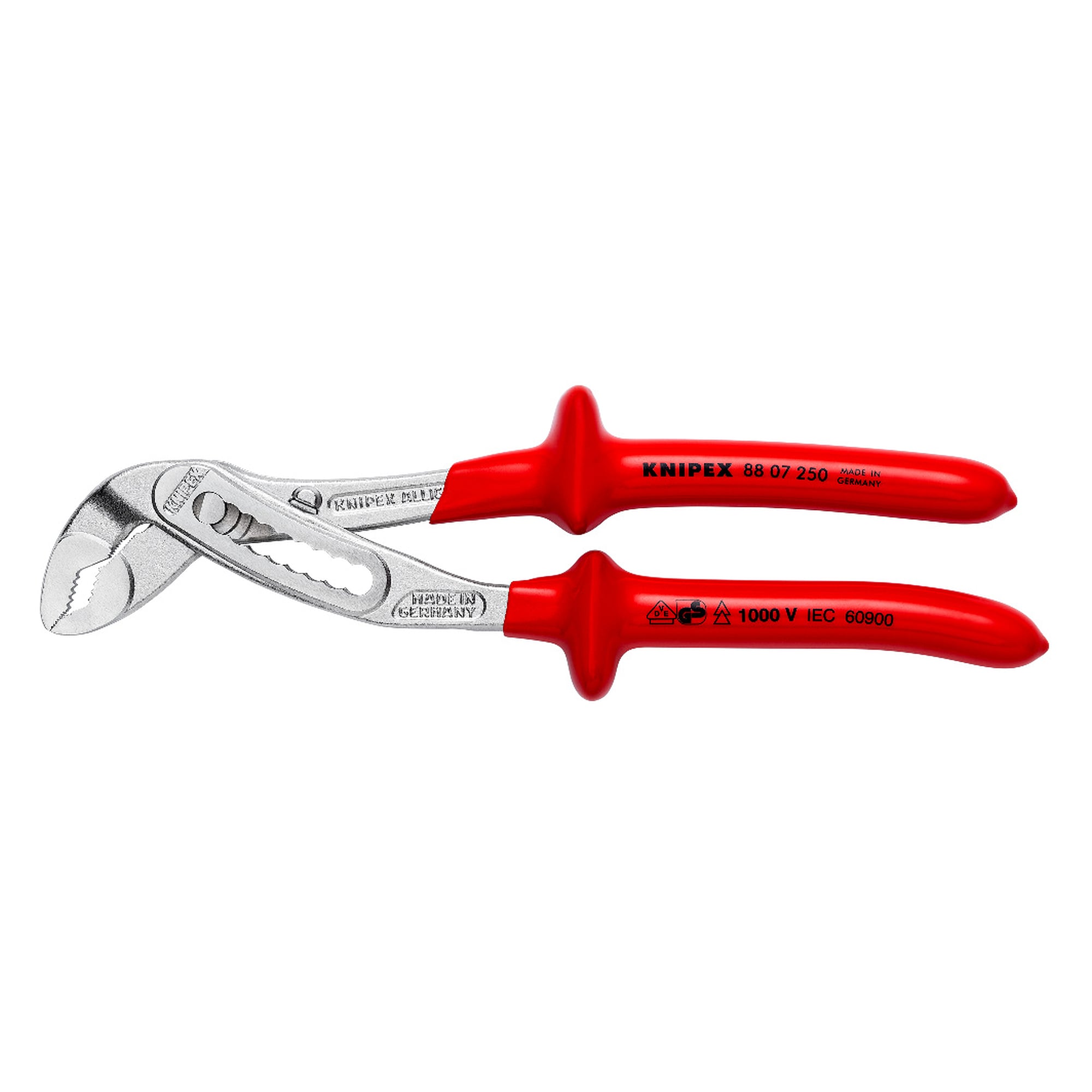 VDE Alligator water pump pliers dip-insulated, pipes up to Ø 50 mm, 250 mm