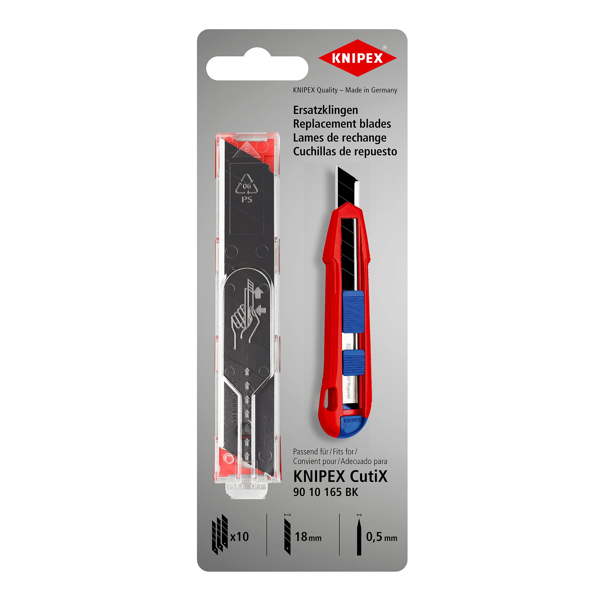 Ersatzklingen für CutiX Universalmesser 90 10 165 BK, 10 Stück