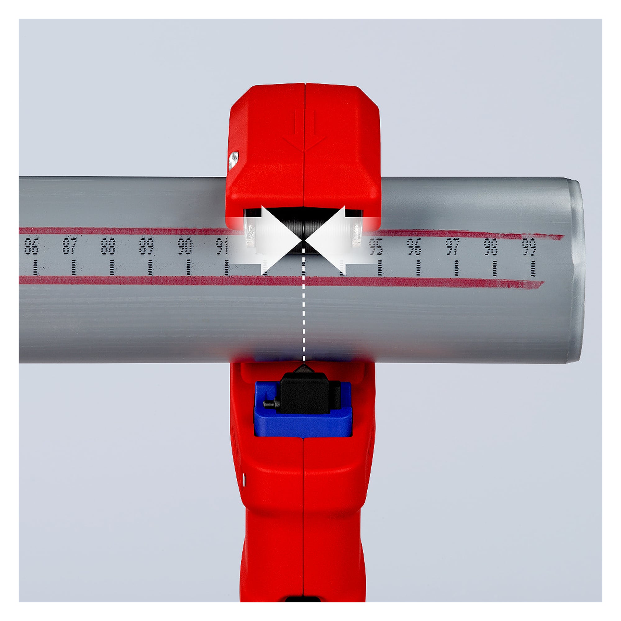 DP50 pipe cutter for plastic drain pipes Ø 32, 40 and 50 mm, 202 mm