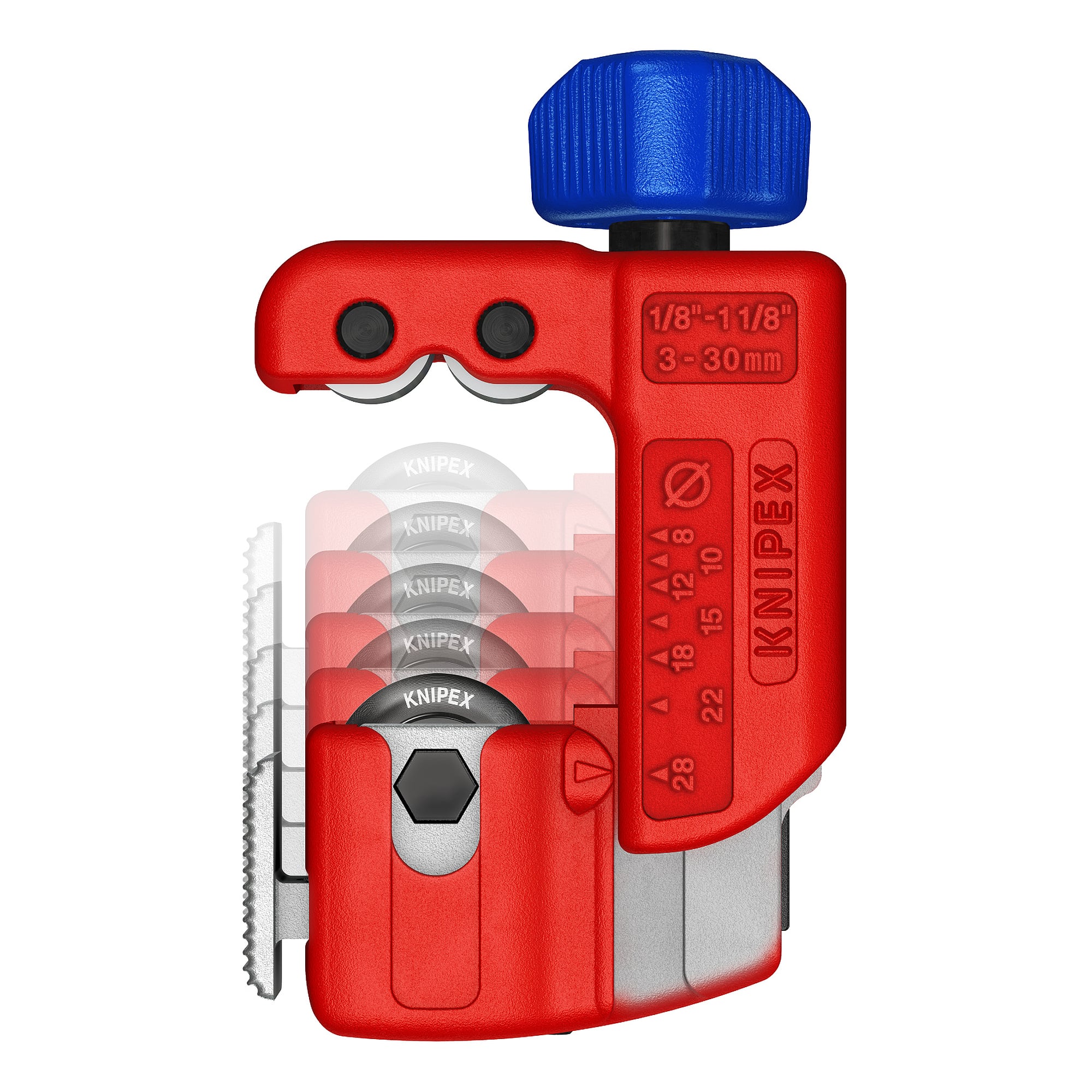 TubiX S pipe cutter for metal pipes 3 - 30 mm dia., QuickLock one-hand locking
