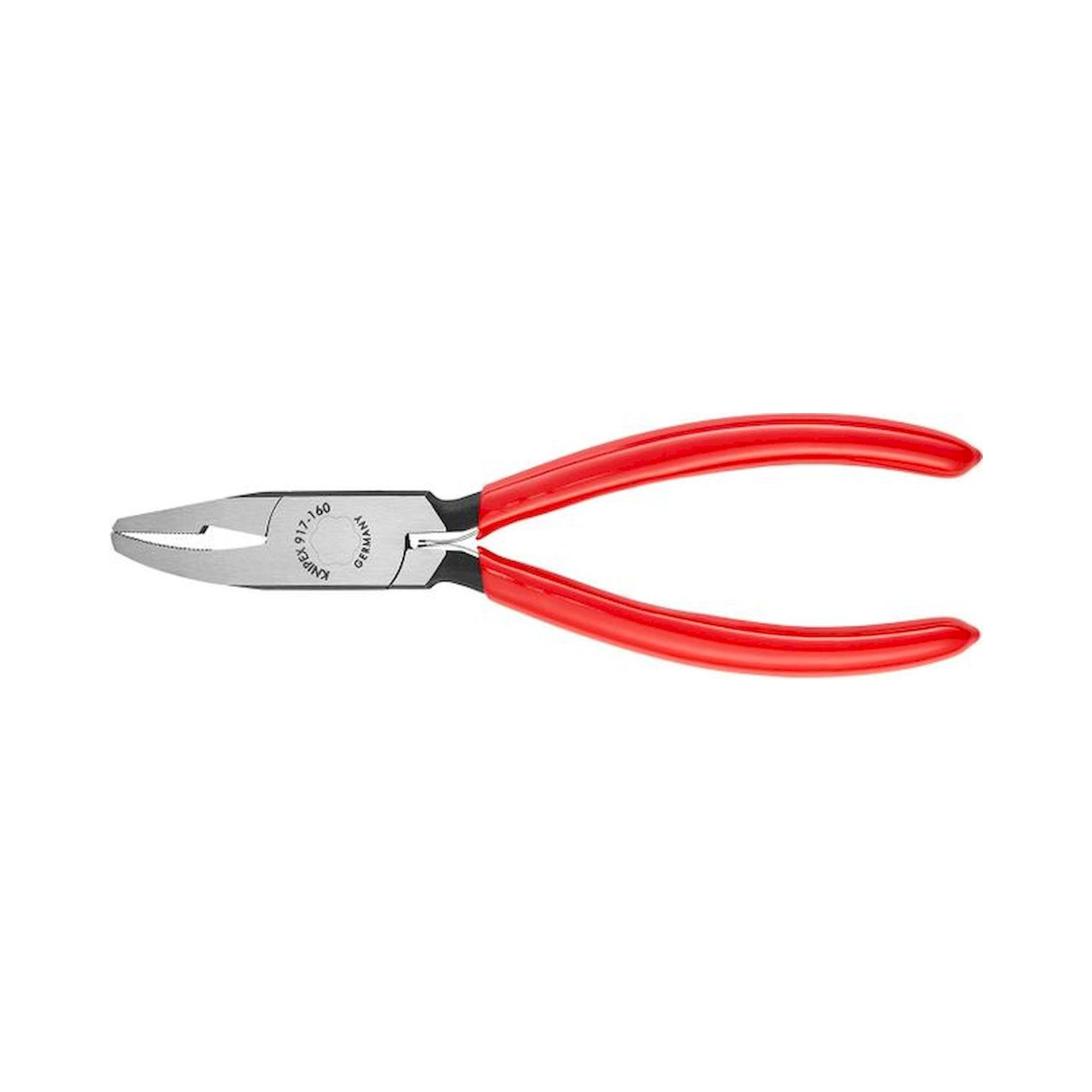 Knipex 91 71 160. Glasss crimping pliers, black atramentized, narrow design, 160 mm