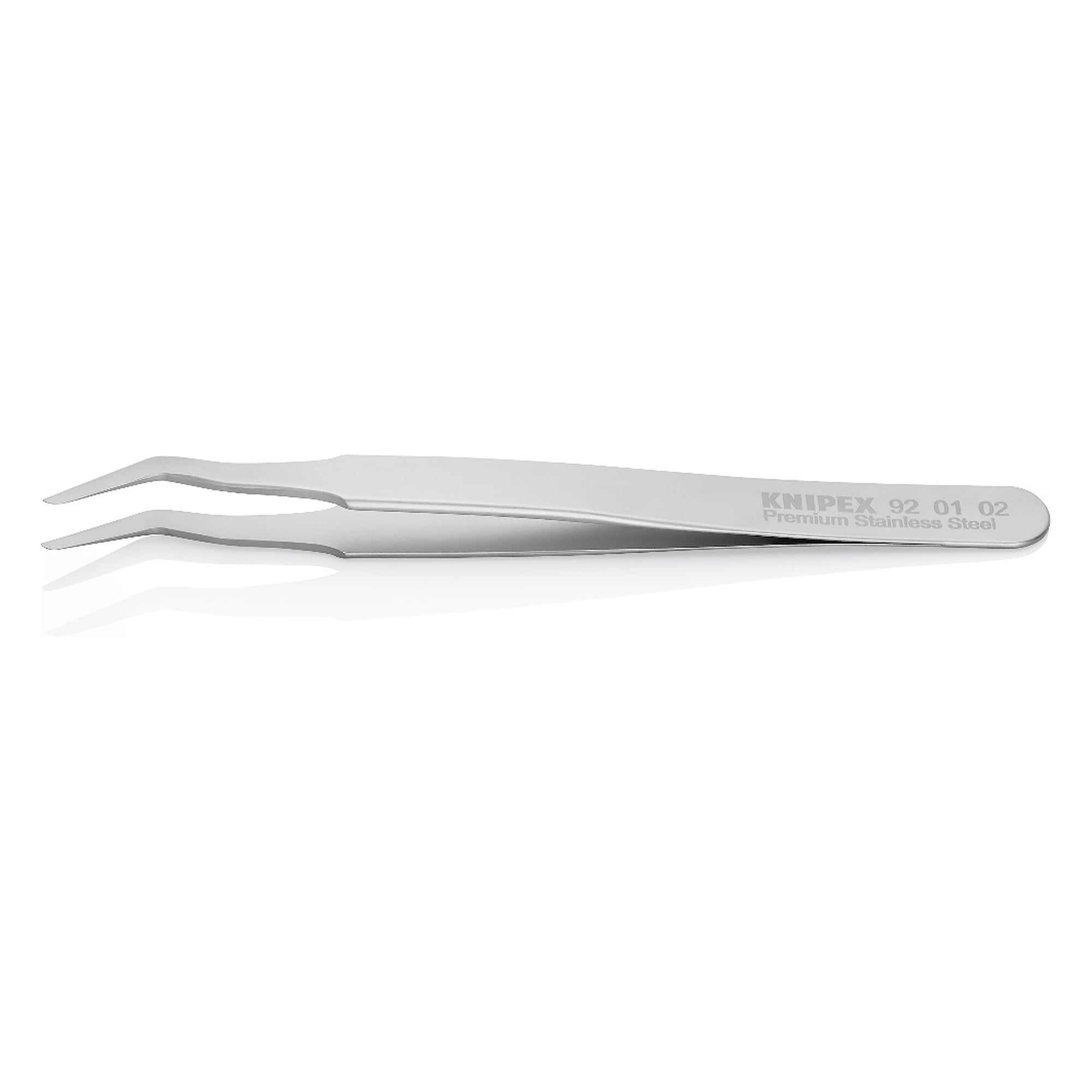 SMD precision tweezers double angled 35°, tip width 0.15 mm, stainless steel, 120 mm
