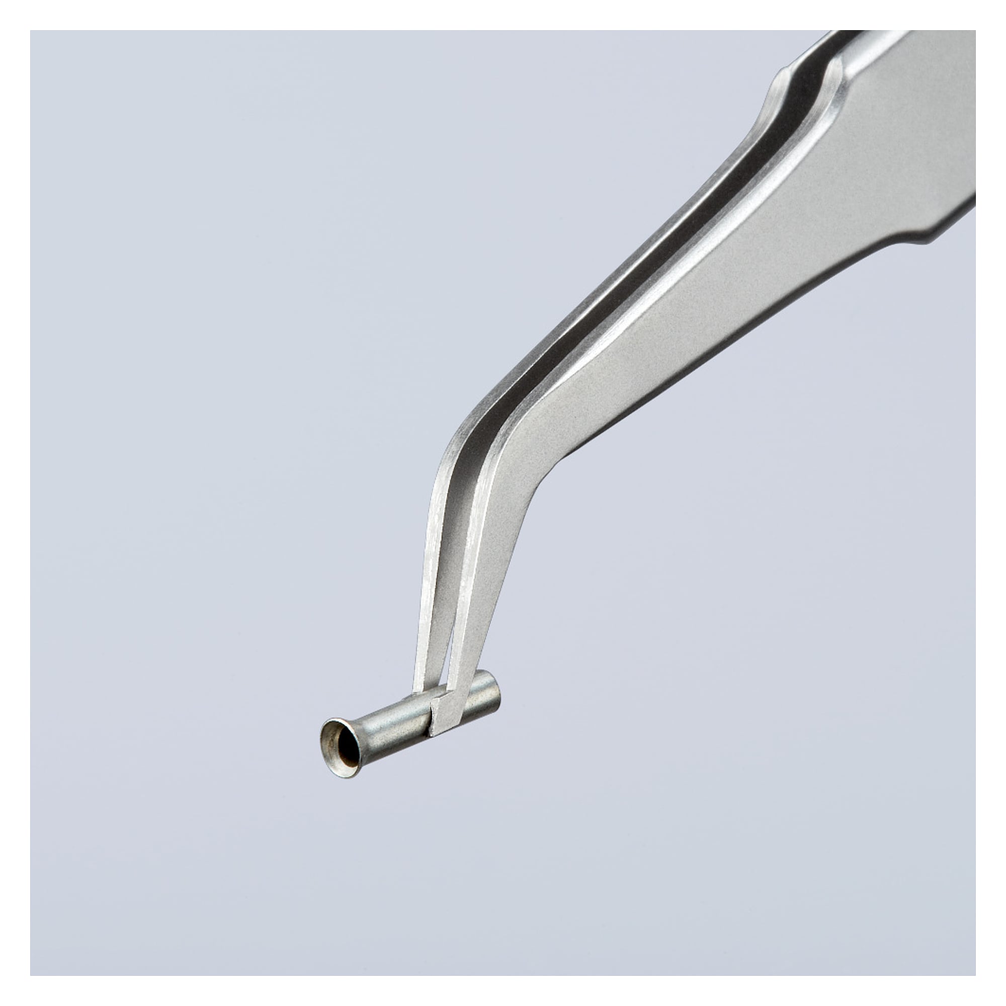 SMD precision tweezers angled 45°, tip width 0.5 mm, stainless steel, 115 mm