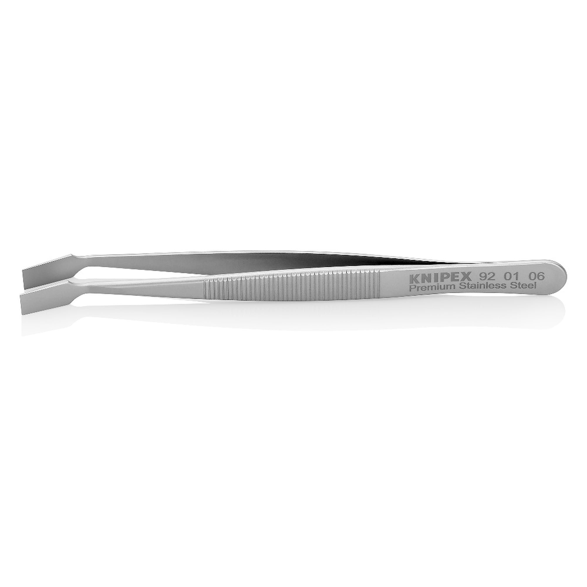 Universalpinzette gewinkelt 30°, Premium-Edelstahl, stumpfe Spitzen, 120 mm