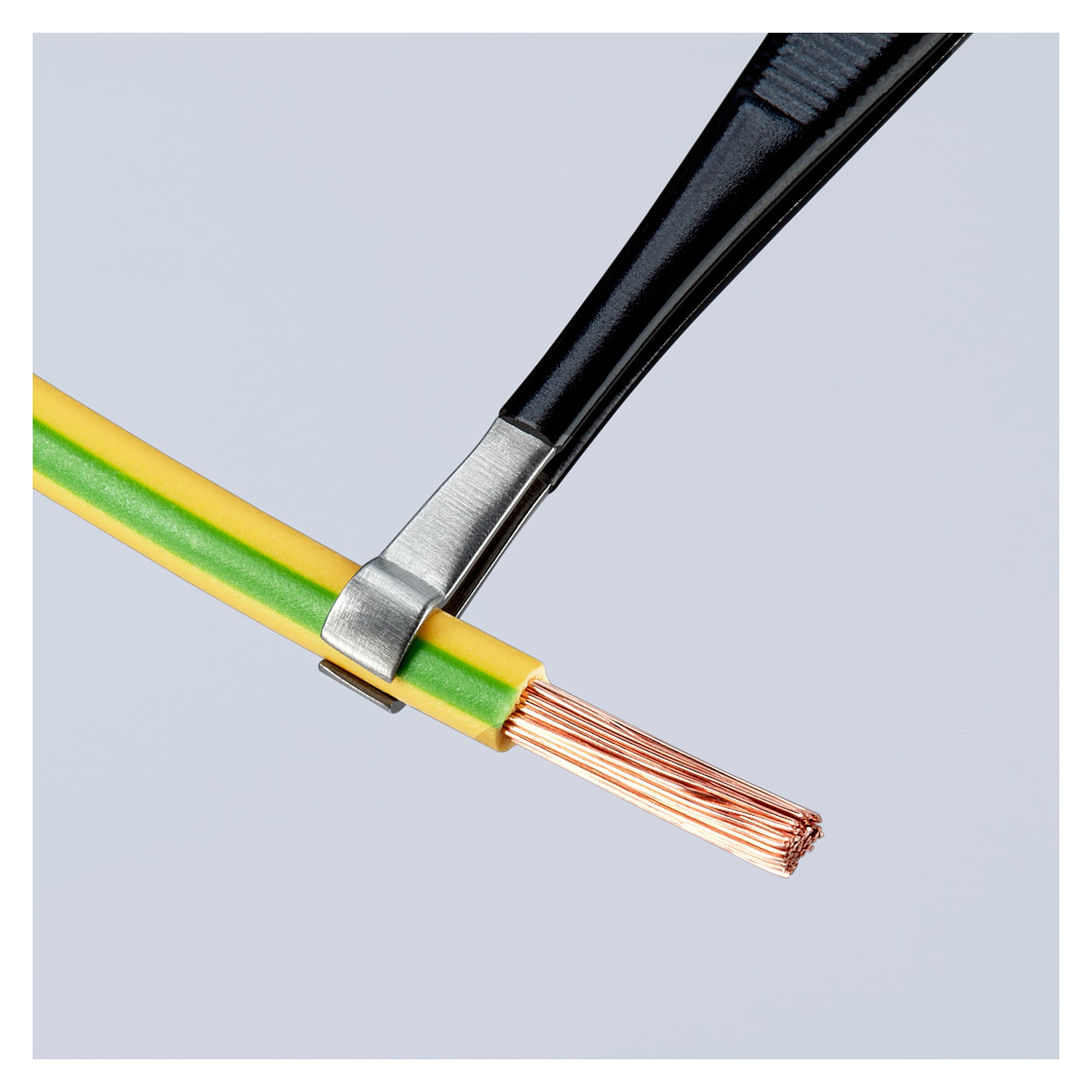 Positionierpinzette ESD gerade, ableitende Epoxidbeschichtung, Spitze 2,5 mm, 122 mm