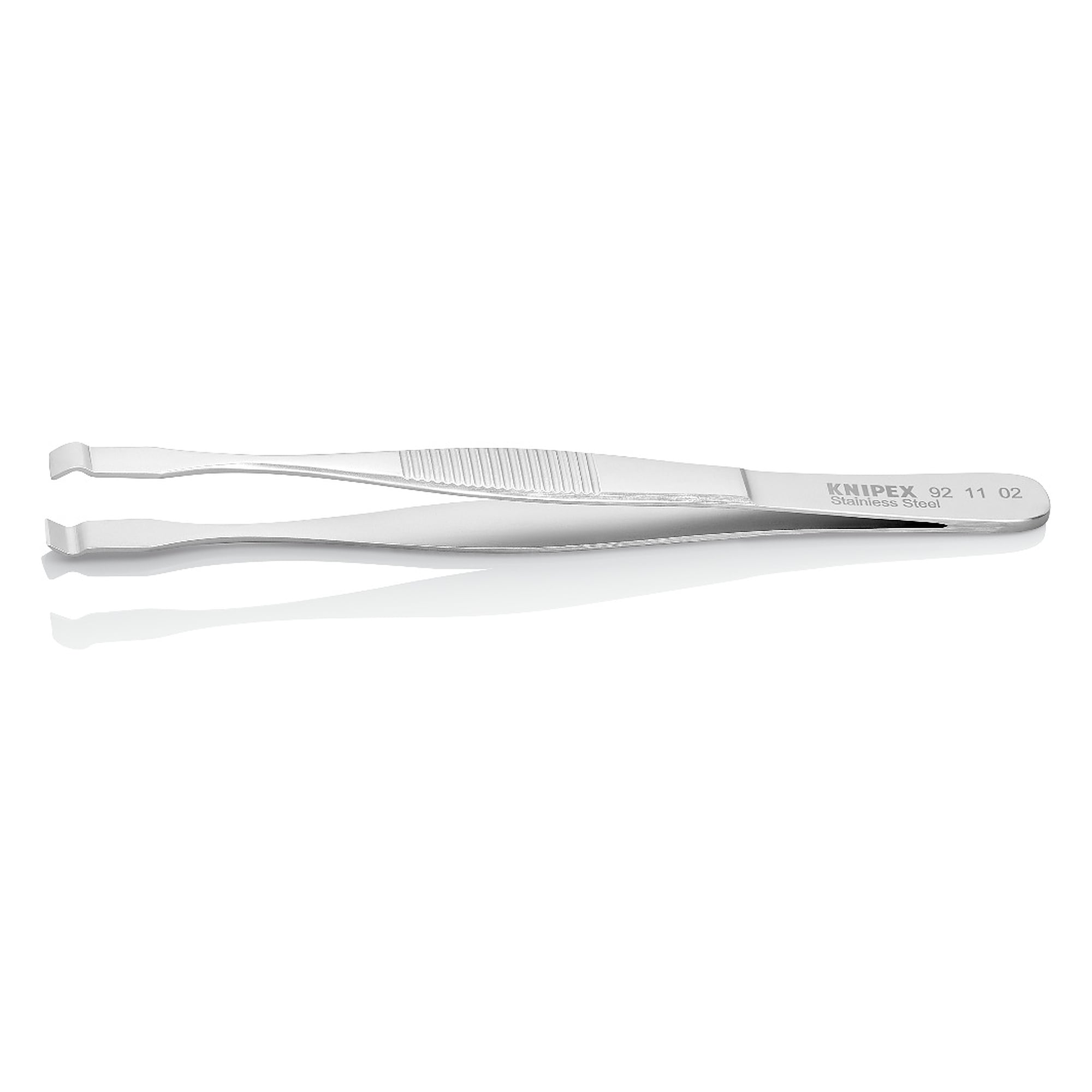 Positioning tweezers, straight, for THT and PIH assembly, stainless steel, antimagnetic, 145 mm
