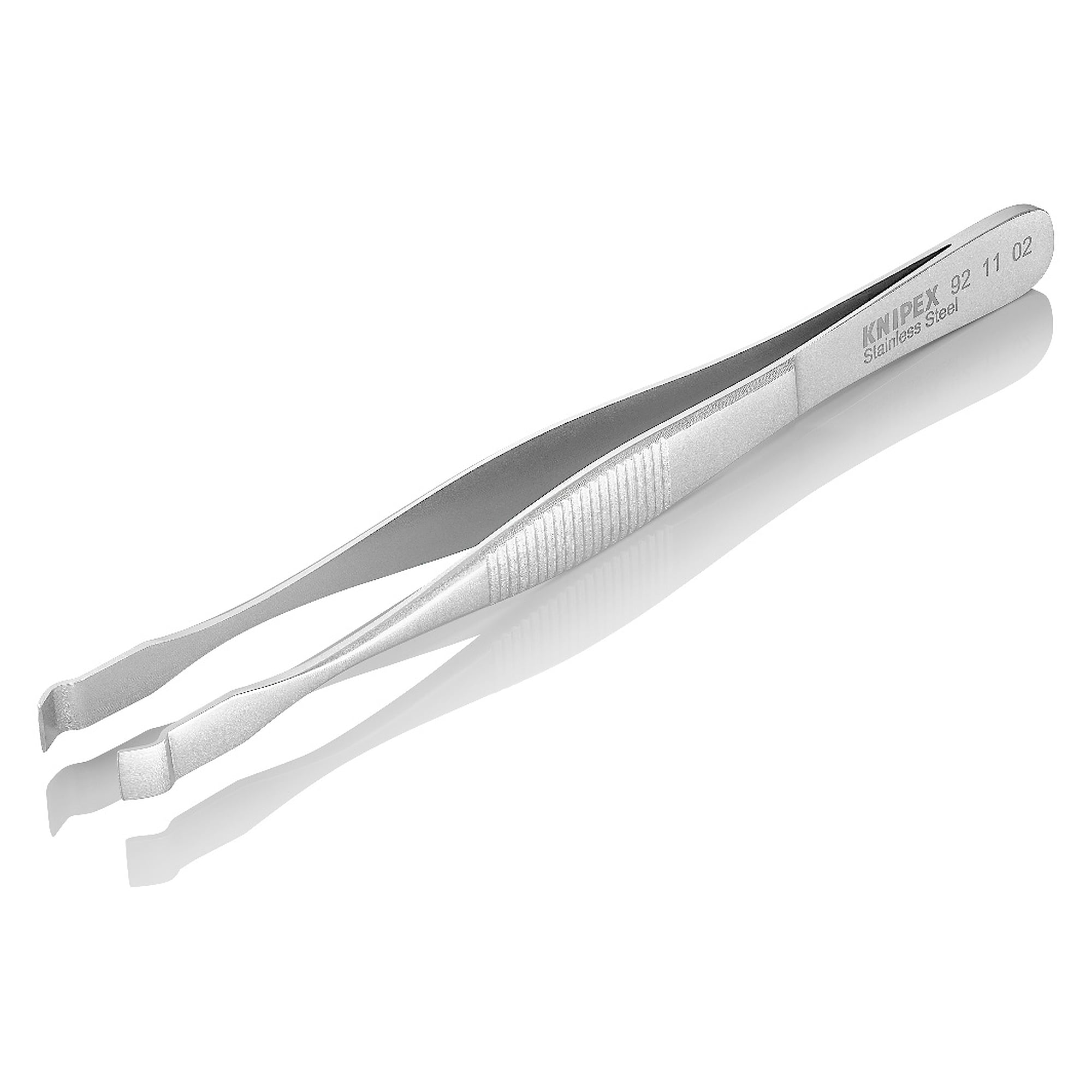 Positioning tweezers, straight, for THT and PIH assembly, stainless steel, antimagnetic, 145 mm