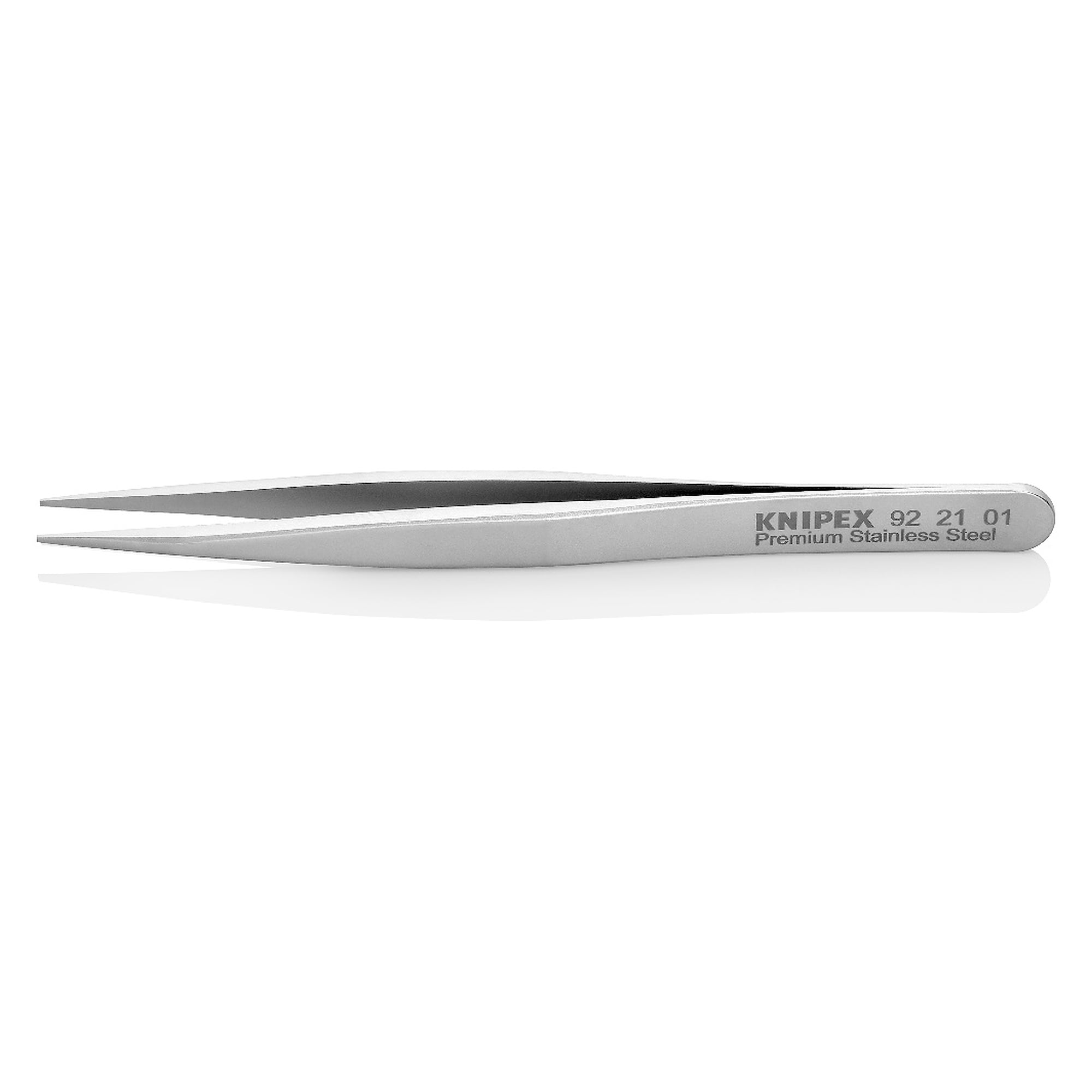 Präzisionspinzette spitz aus Premium-Edelstahl, Spitzenbreite 0,5 mm, handgefertigt, 120 mm