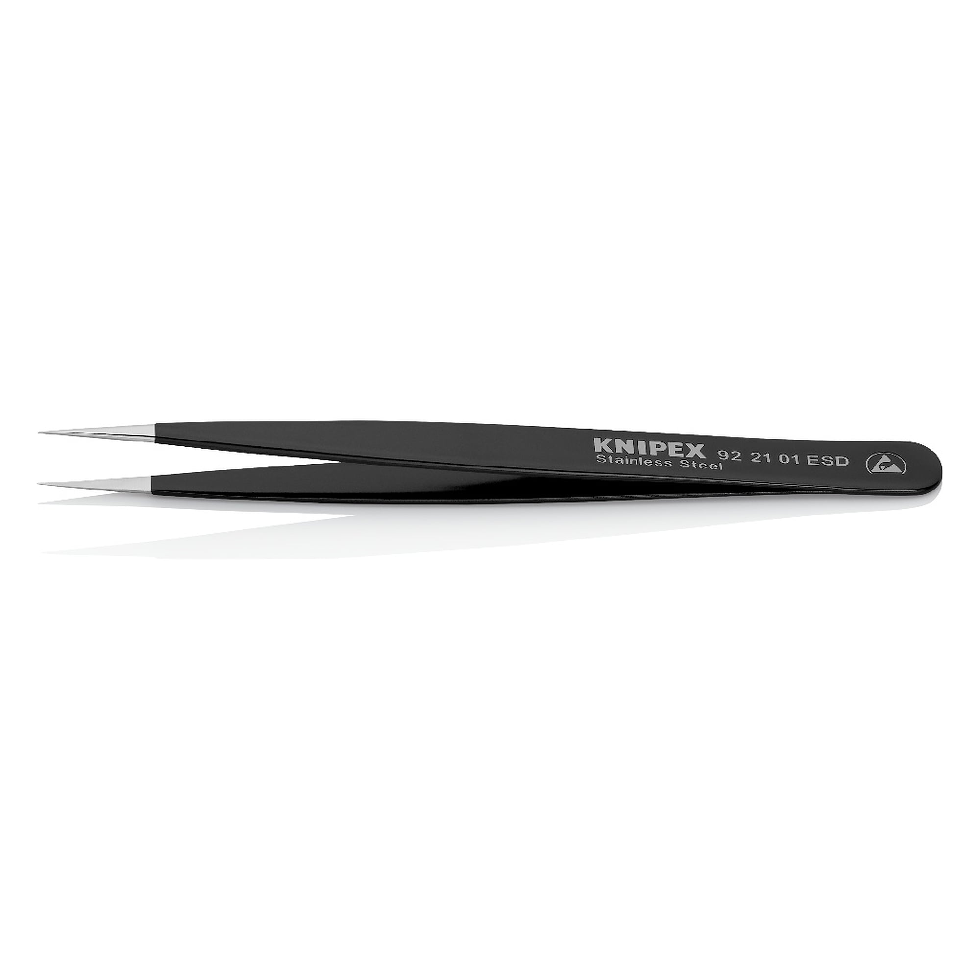 Universalpinzette ESD gerade, nadelspitz, Spitzenbreite 0,2 mm, Edelstahl, 125 mm