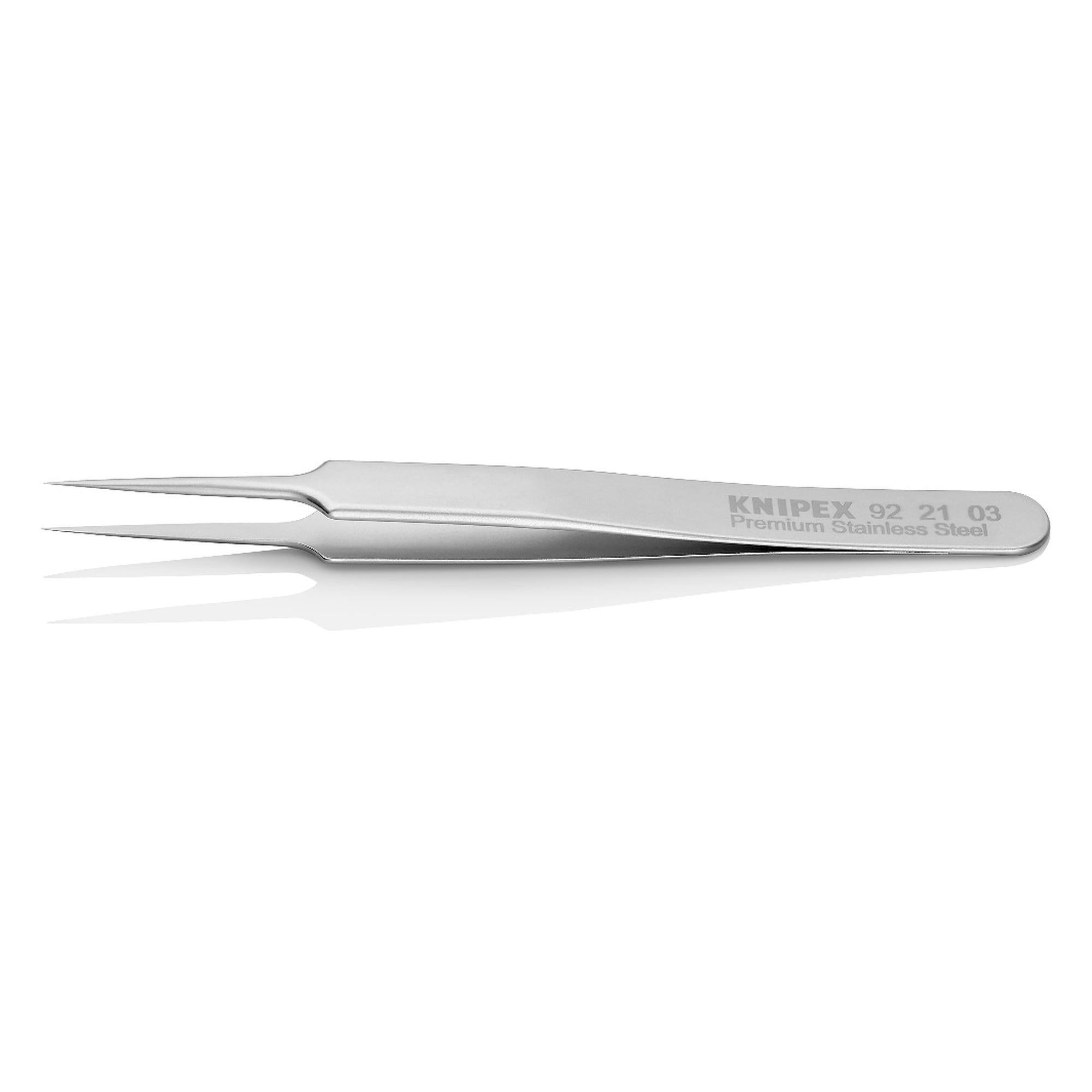 Brucelles de précision pour la mécanique fine, droites, pointe aiguille 0,06 mm, acier inoxydable Premium, 110 mm