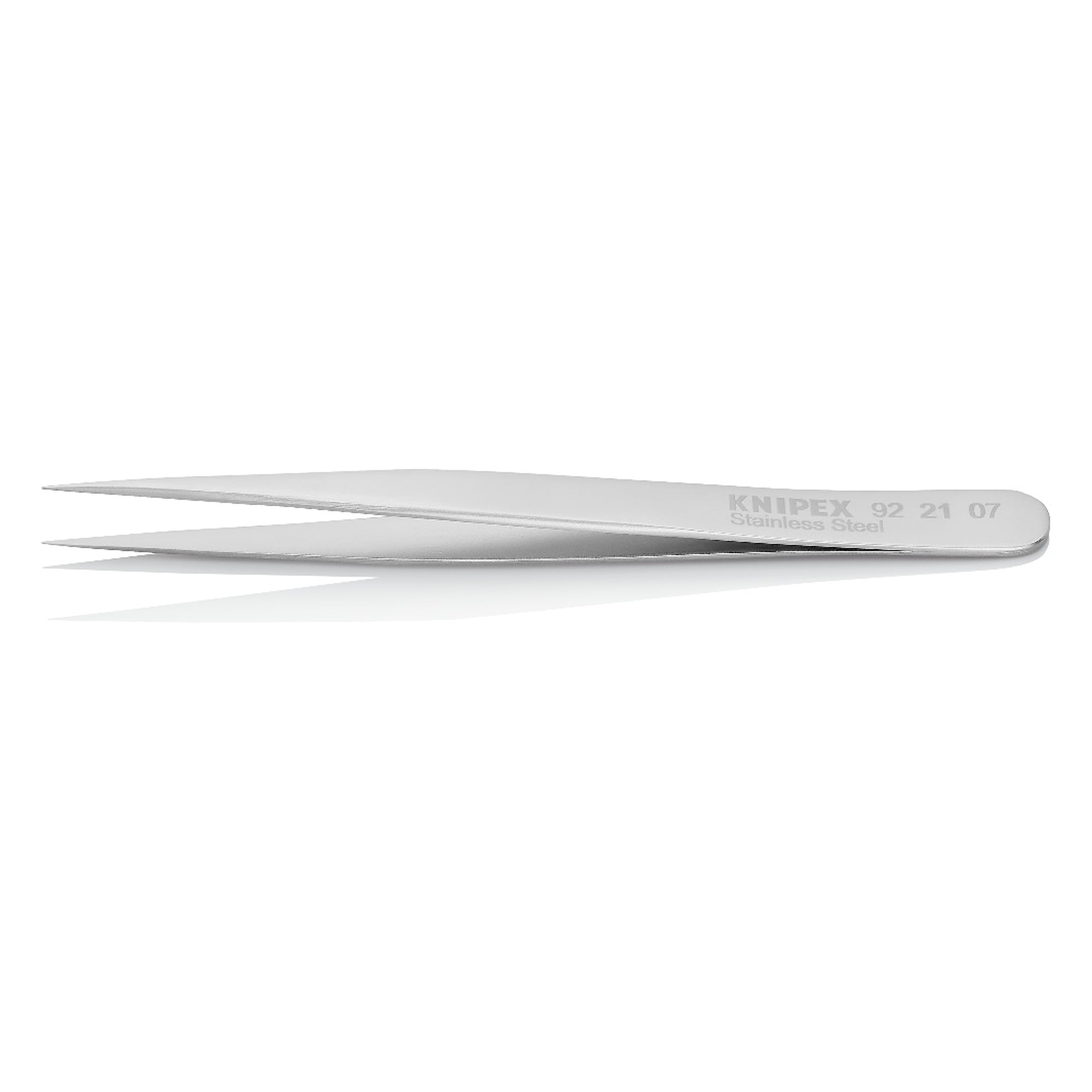 Brucelles universelles droites, pointe aiguille 0,2 mm, acier inoxydable, 110 mm