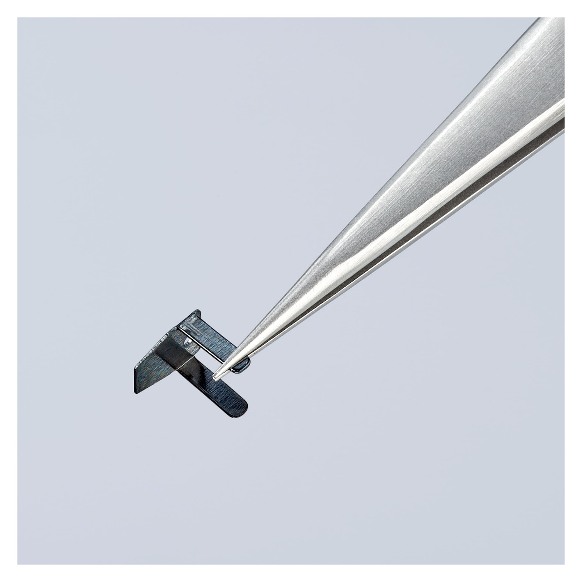 Brucelles universelles droites, pointe aiguille 0,2 mm, acier inoxydable, 110 mm