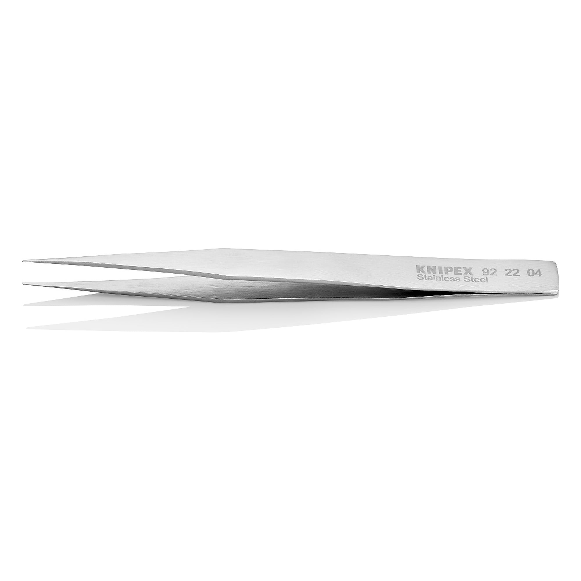 Brucelles universelles droites à pointes fines en acier inoxydable, pointe 0,3 mm, 128 mm