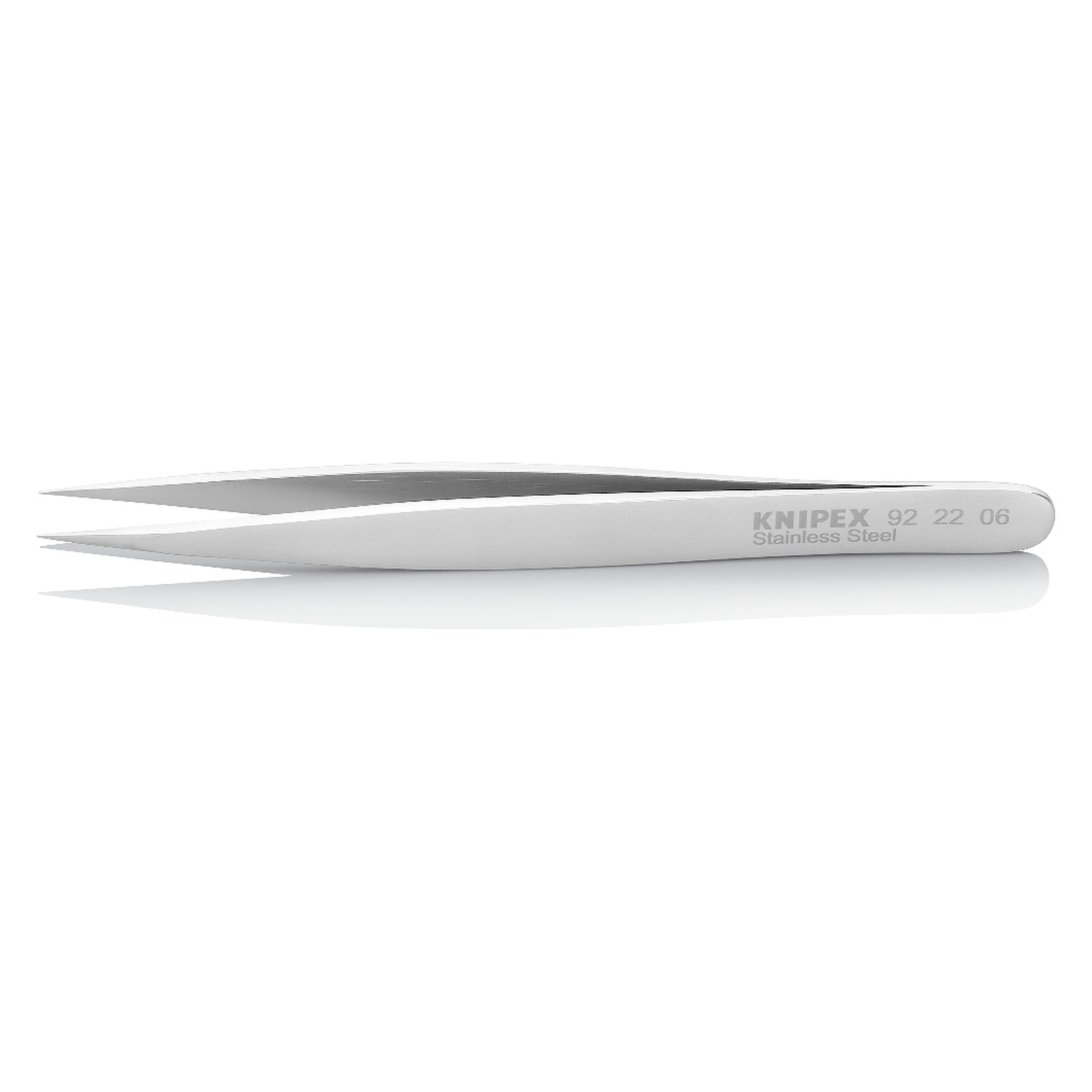 Brucelles universelles en acier inoxydable, pointes aiguilles droites, largeur 0,25 mm, 120 mm