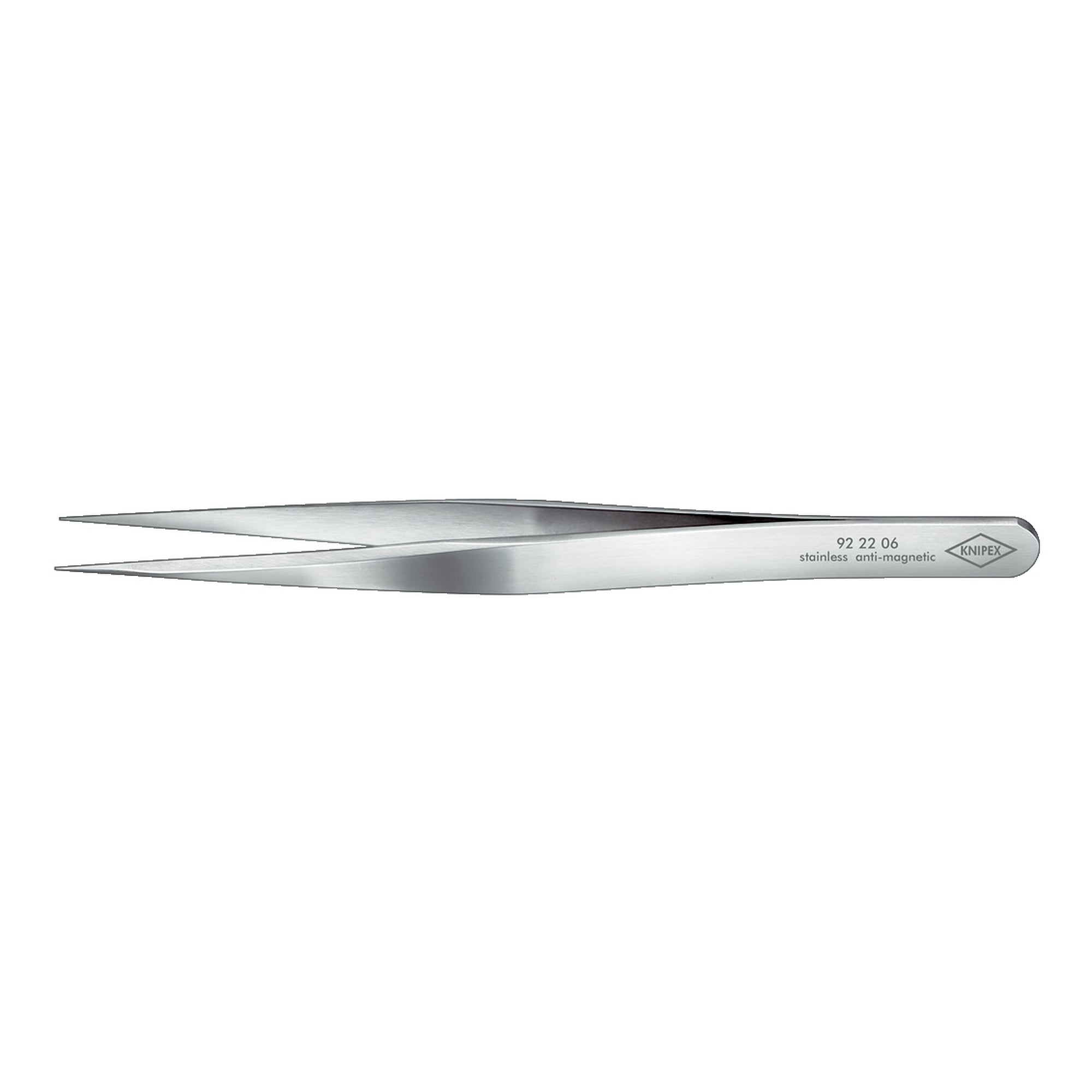 Brucelles universelles en acier inoxydable, pointes aiguilles droites, largeur 0,25 mm, 120 mm