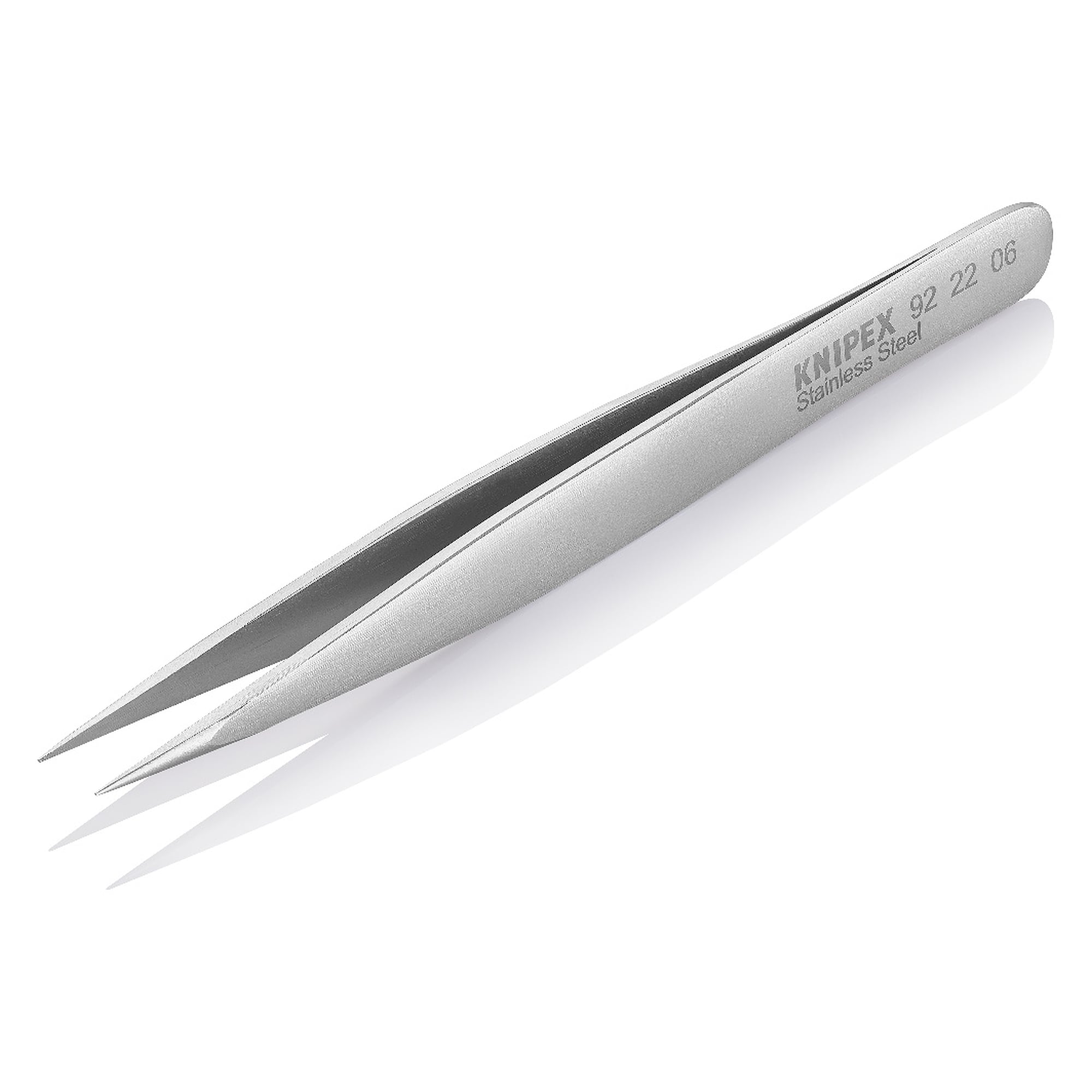 Brucelles universelles en acier inoxydable, pointes aiguilles droites, largeur 0,25 mm, 120 mm
