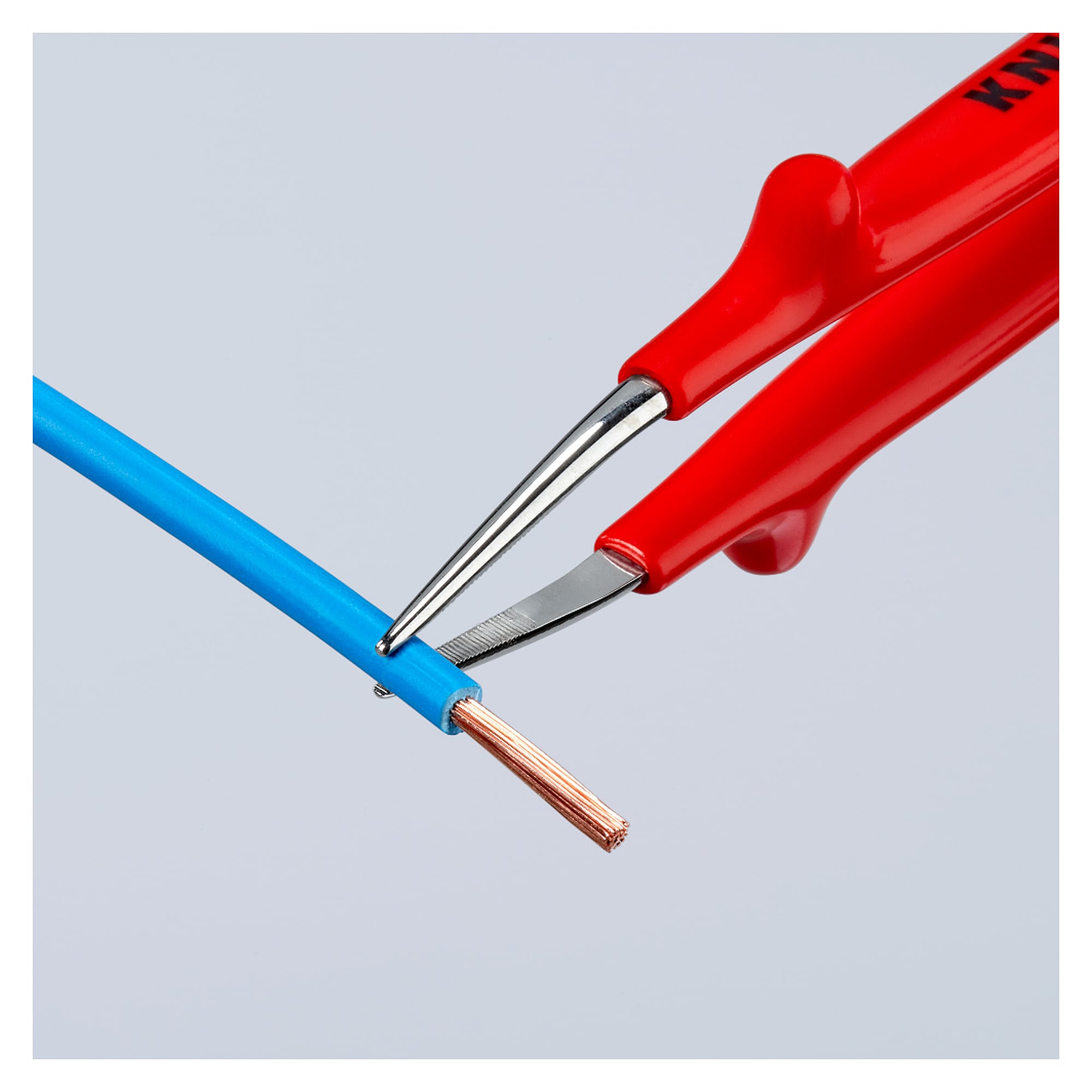 Insulated universal tweezers, straight pointed tips, stainless steel, antimagnetic, 150 mm