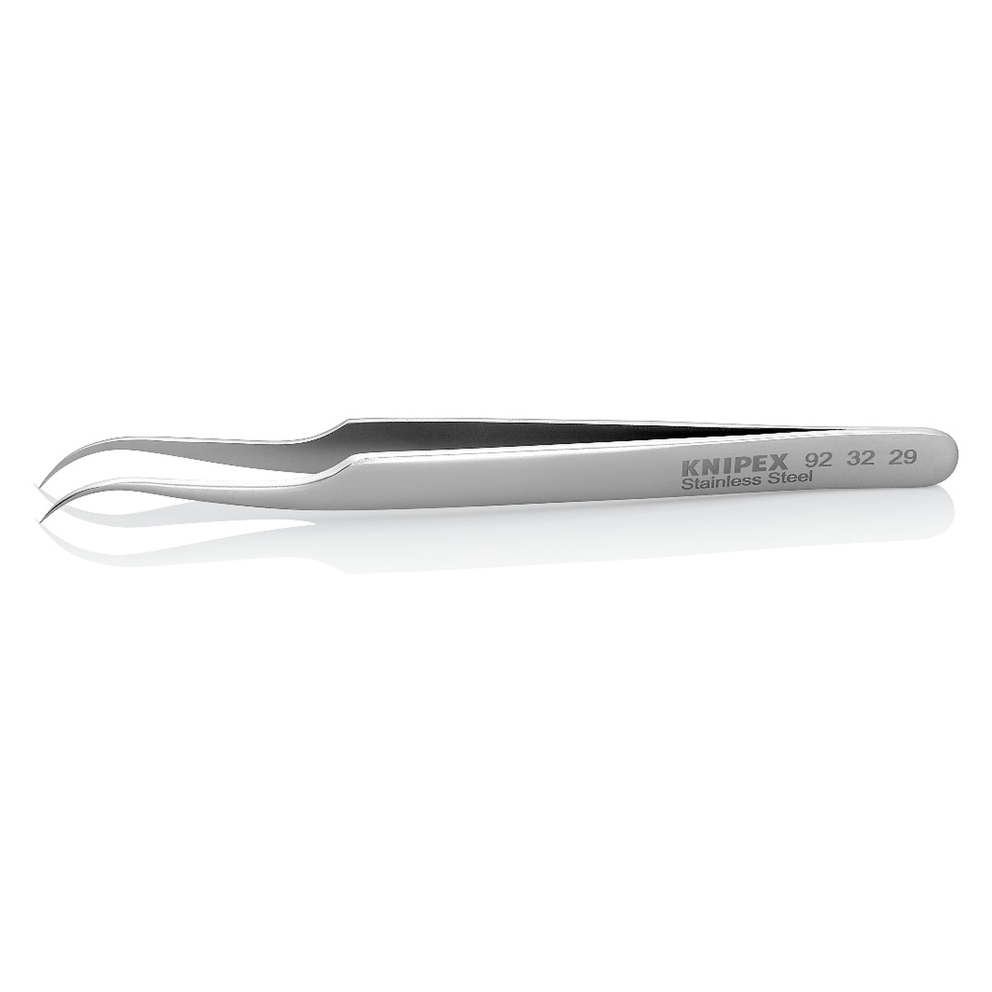 Universalpinzette nadelspitz, gewinkelt 35°, Spitzenbreite 0,25 mm, Edelstahl, 118 mm