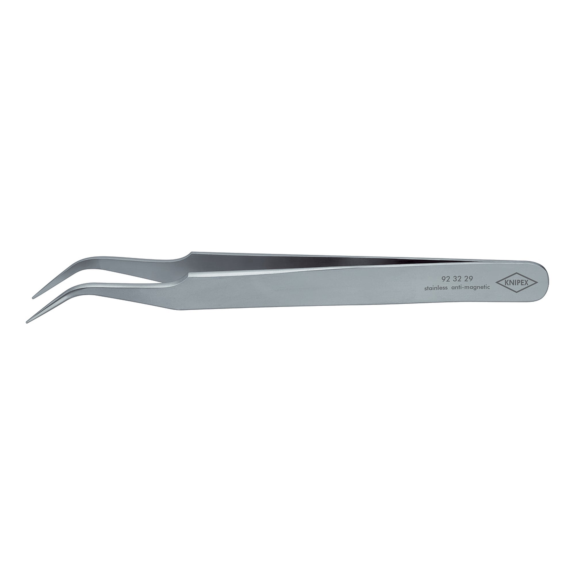 Universalpinzette nadelspitz, gewinkelt 35°, Spitzenbreite 0,25 mm, Edelstahl, 118 mm