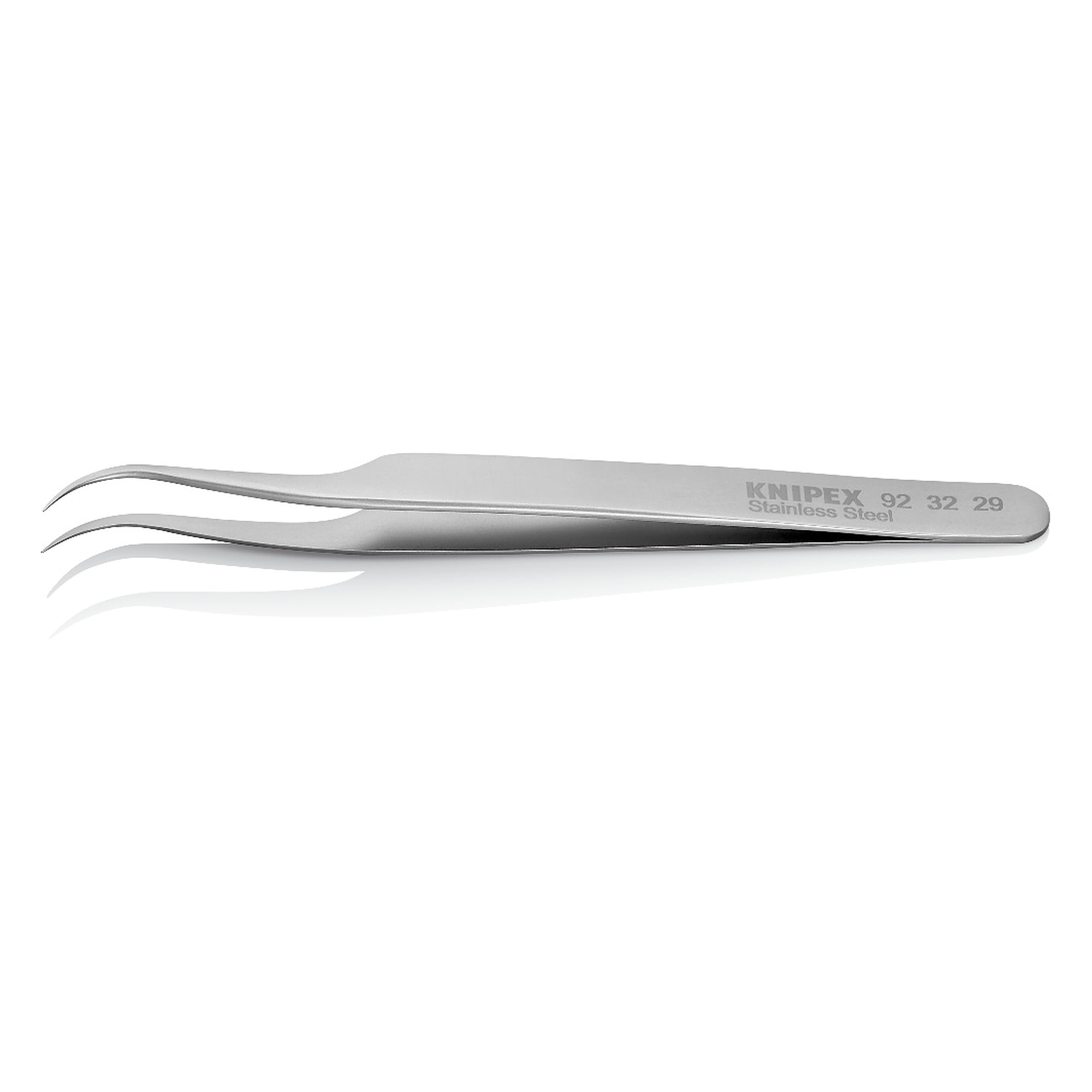 Universalpinzette nadelspitz, gewinkelt 35°, Spitzenbreite 0,25 mm, Edelstahl, 118 mm