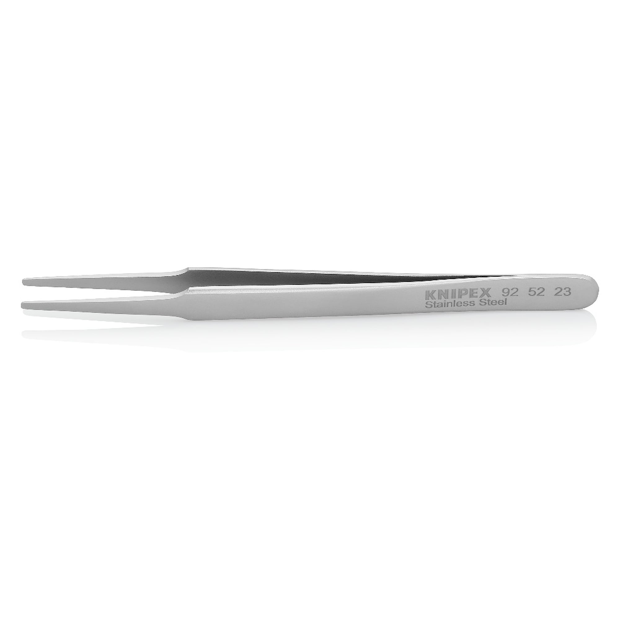 Brucelles universelles droites, bouts ronds 0,3 mm, acier chrome-nickel, 118 mm