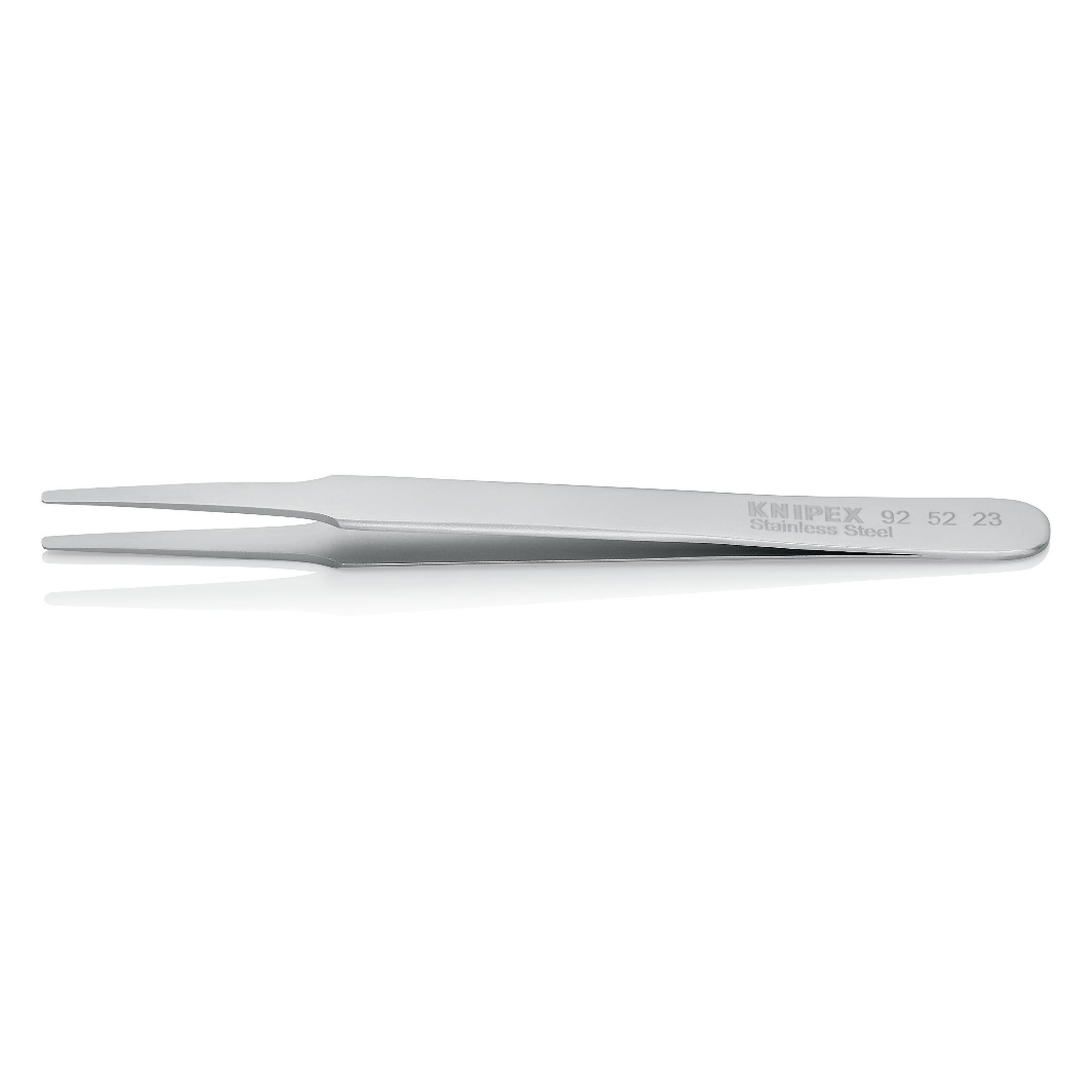 Brucelles universelles droites, bouts ronds 0,3 mm, acier chrome-nickel, 118 mm