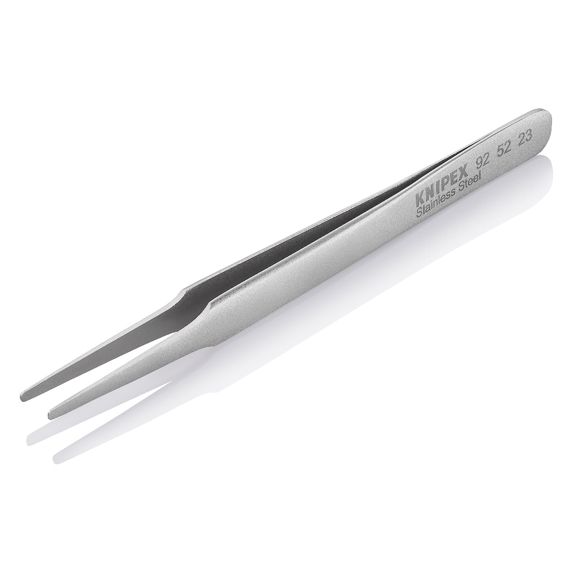 Brucelles universelles droites, bouts ronds 0,3 mm, acier chrome-nickel, 118 mm