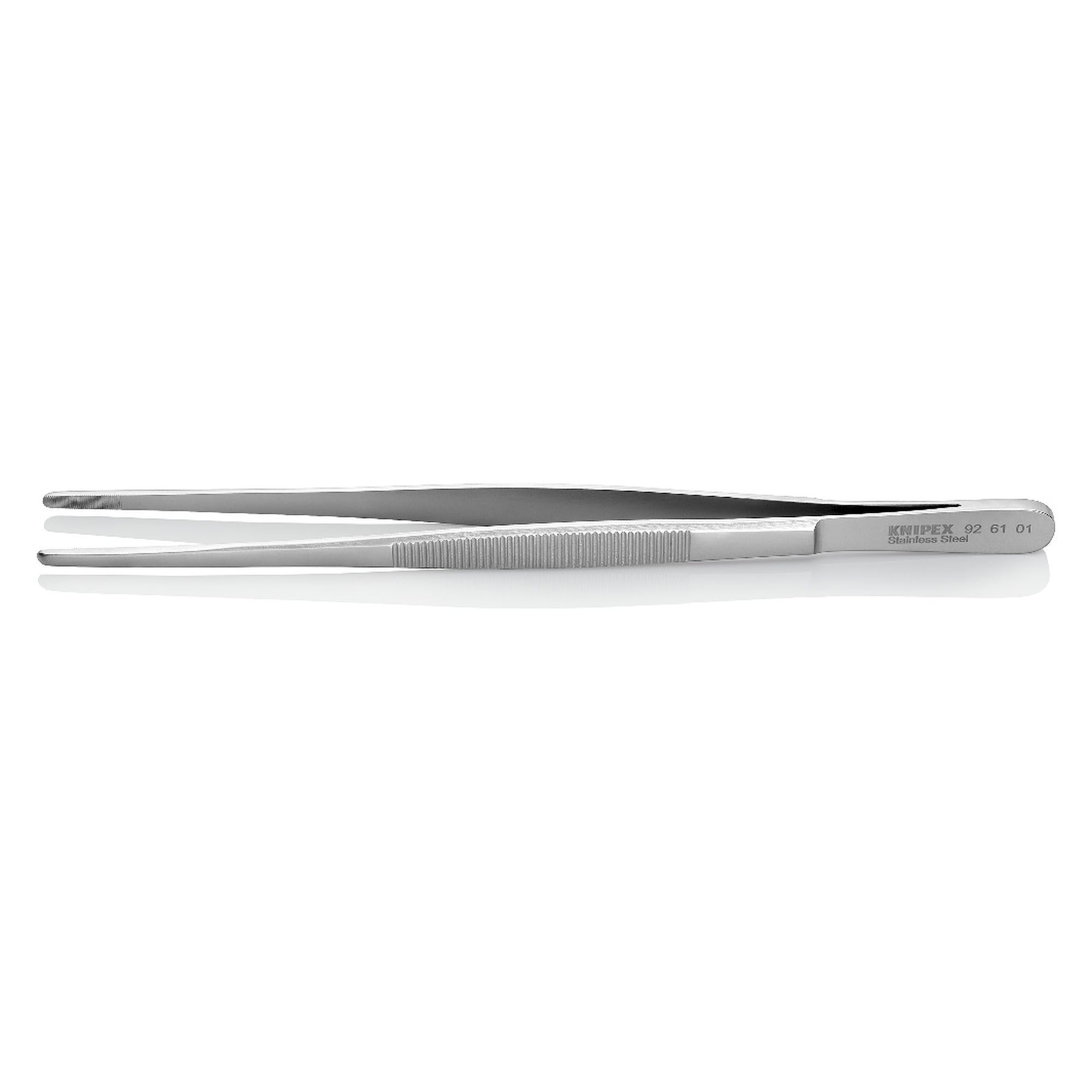 Brucelles universelles droites, surfaces dentelées, pointes émoussées, 200 mm