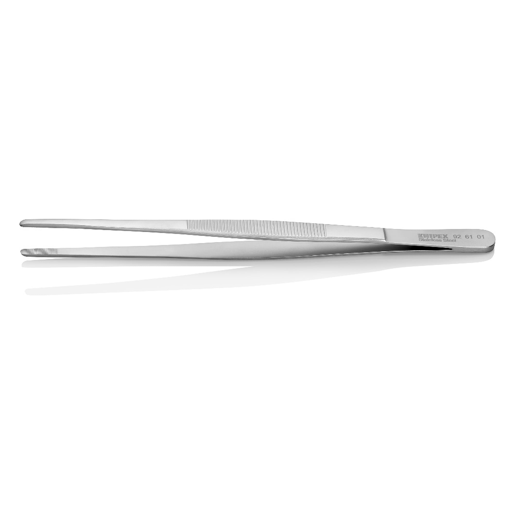 Brucelles universelles droites, surfaces dentelées, pointes émoussées, 200 mm
