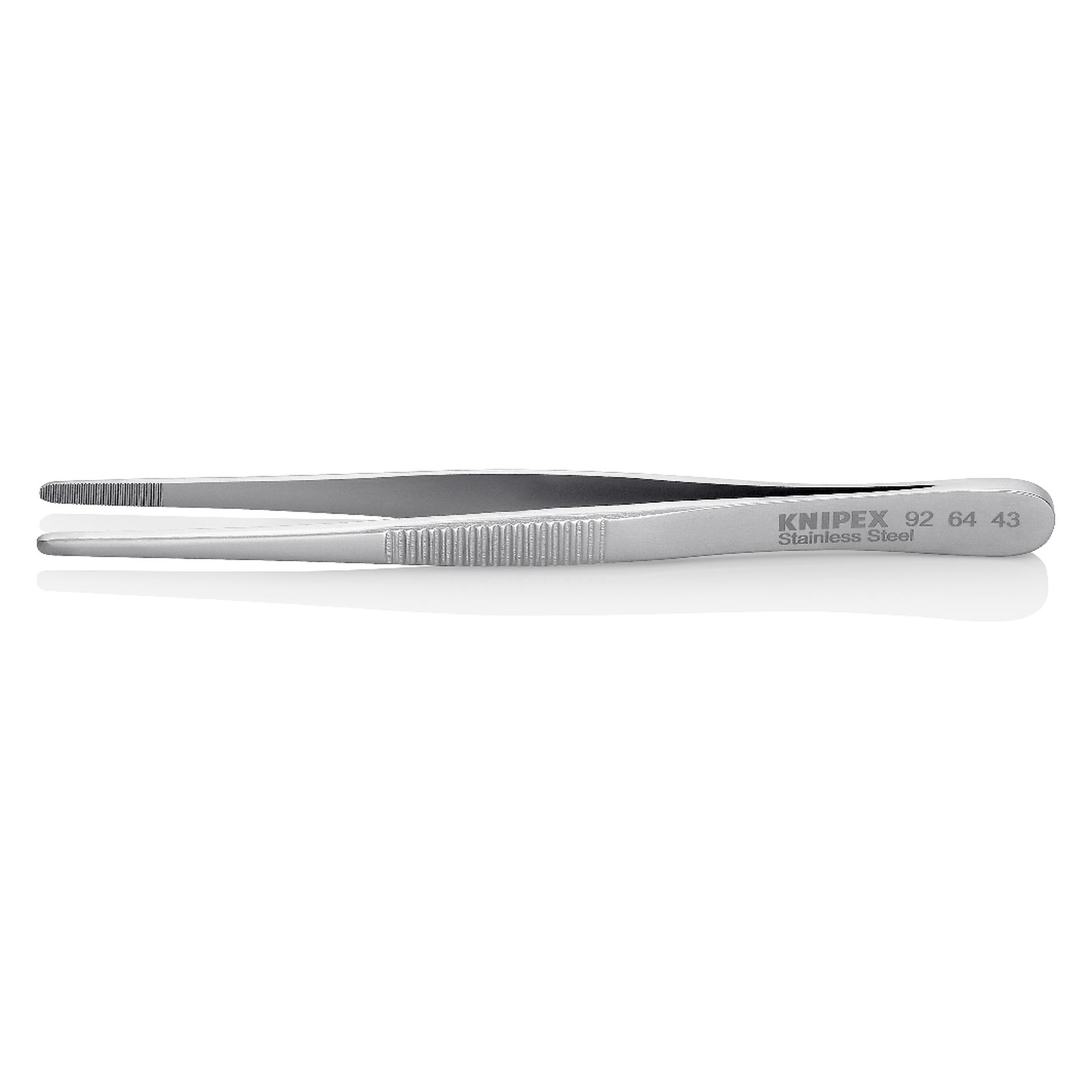 Universalpinzette stumpfe Form, gezahnte Greifflächen, Edelstahl, Spitze 2,7 mm, 120 mm