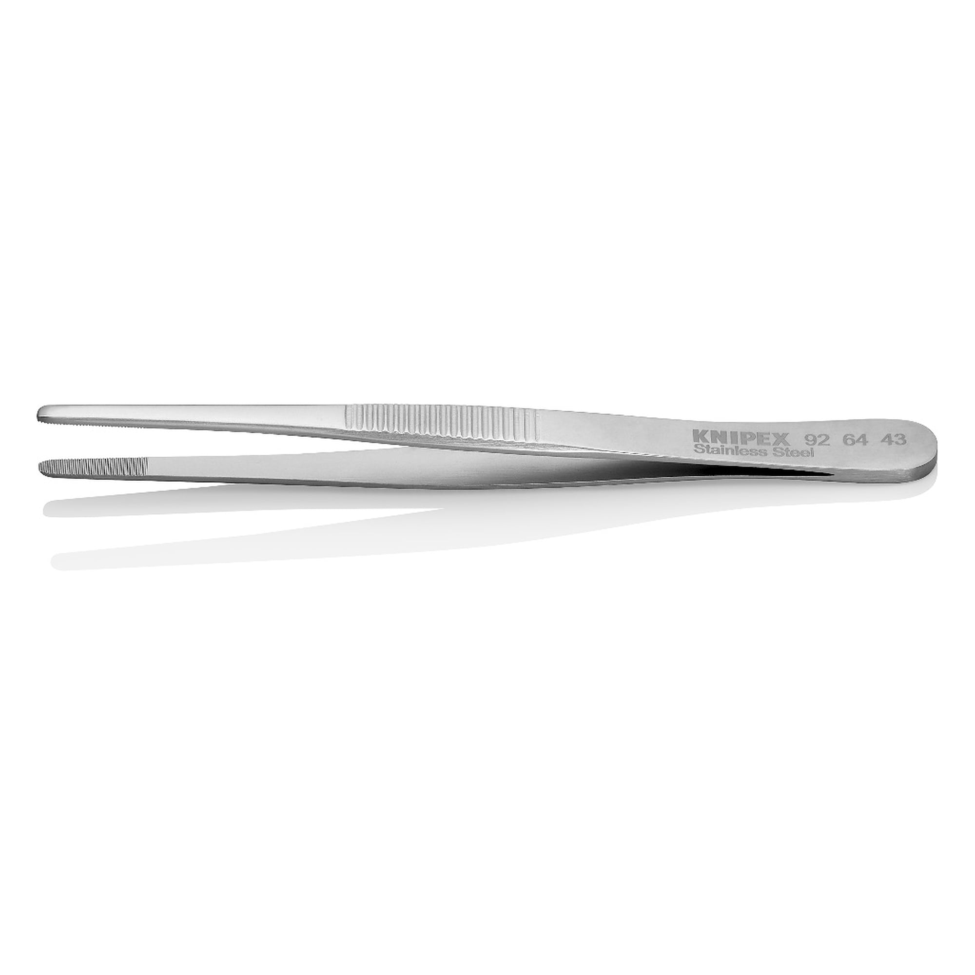 Universalpinzette stumpfe Form, gezahnte Greifflächen, Edelstahl, Spitze 2,7 mm, 120 mm