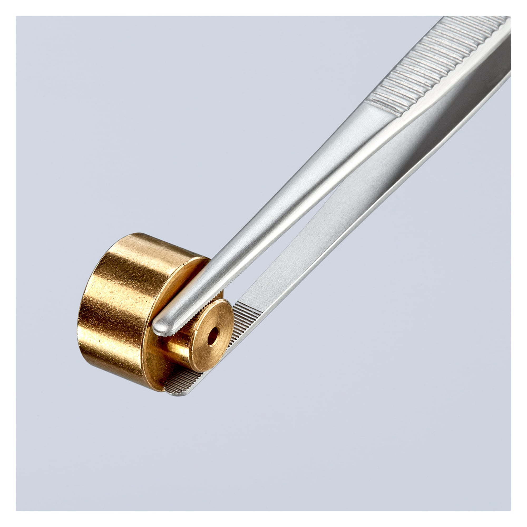 Universalpinzette stumpfe Form, gezahnte Greifflächen, Edelstahl, Spitze 2,7 mm, 120 mm