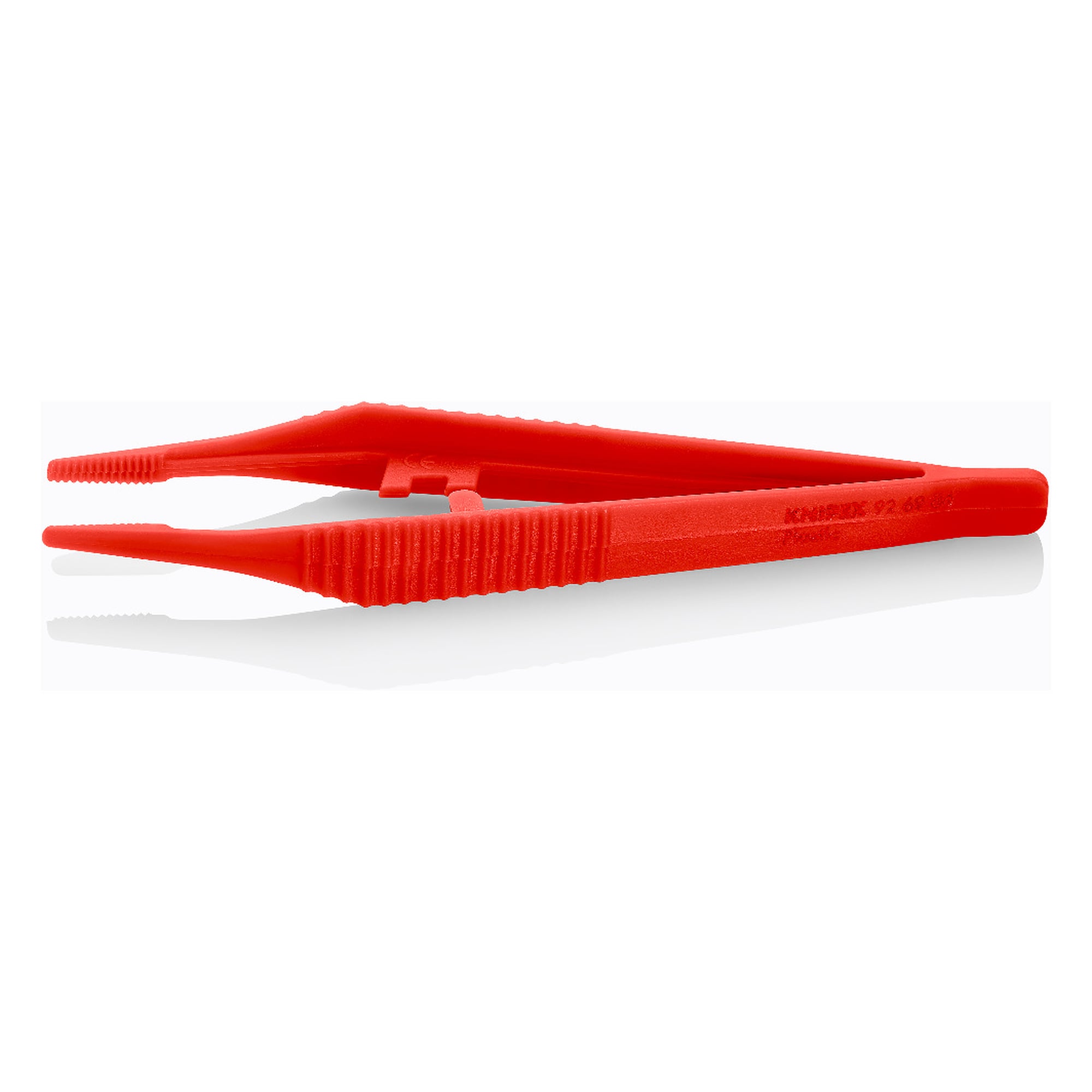 Disposable plastic tweezers blunt, 30% glass fibre reinforced, chemical resistant, 129 mm