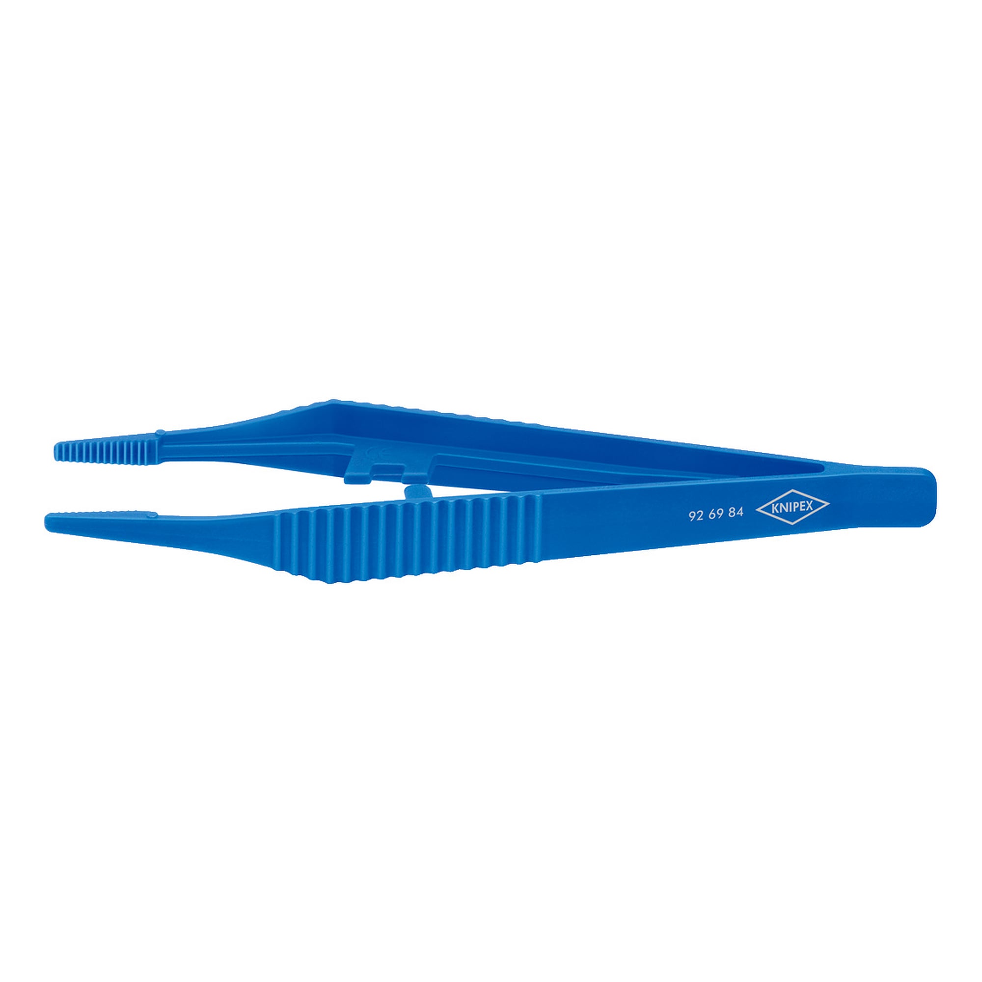 Disposable plastic tweezers blunt, 30% glass fibre reinforced, chemical resistant, 129 mm