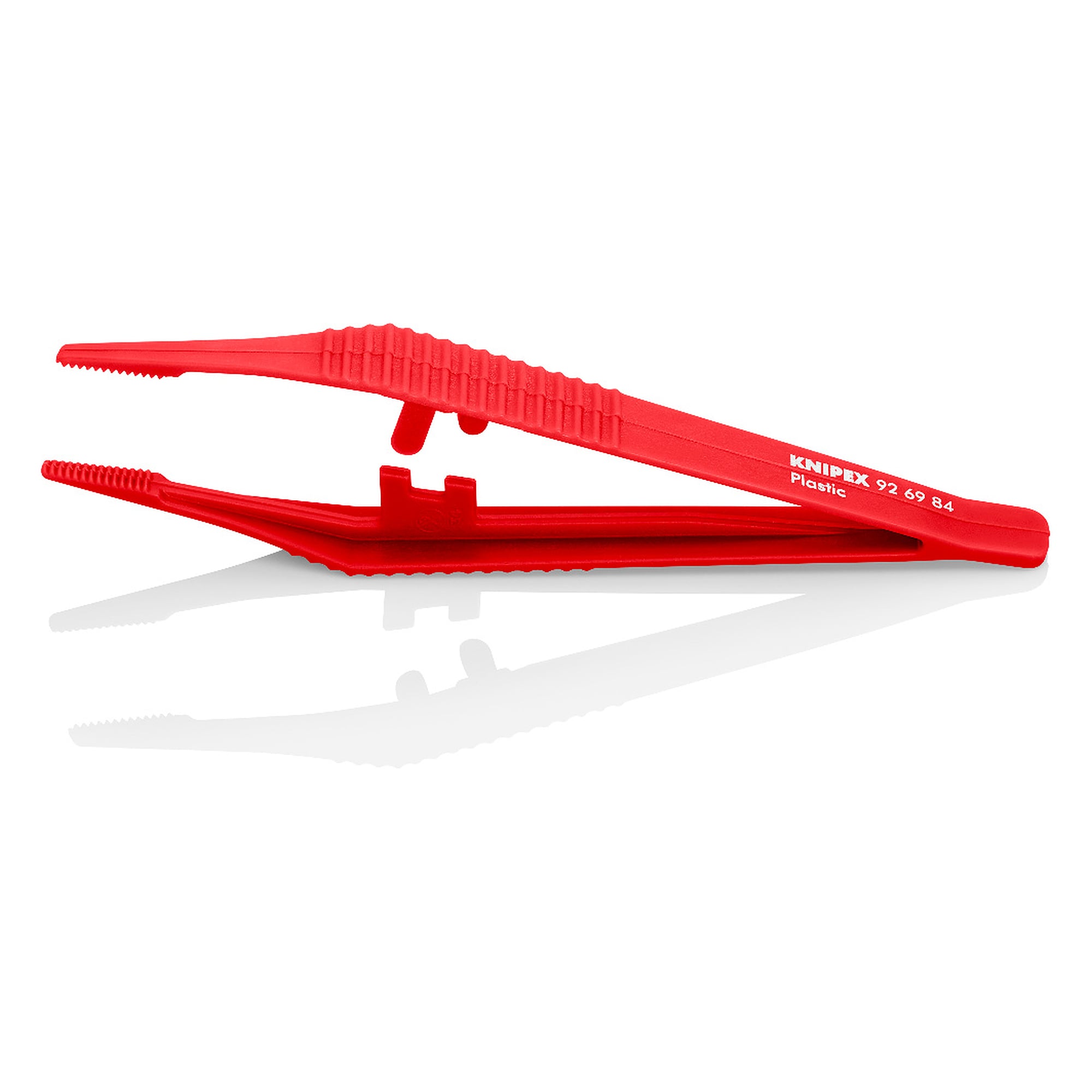 Disposable plastic tweezers blunt, 30% glass fibre reinforced, chemical resistant, 129 mm