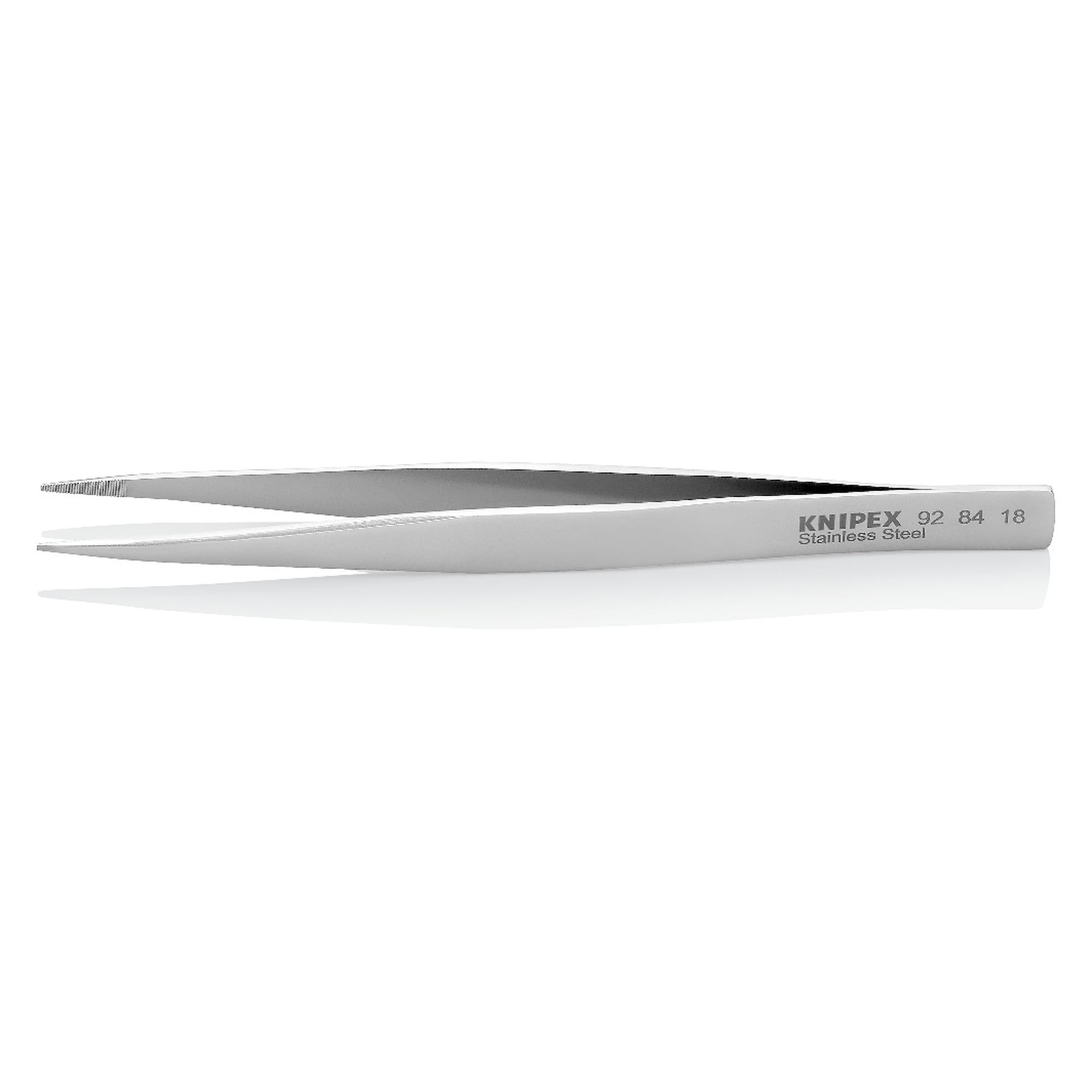 Universal tweezers straight, blunt tips 0.5 mm, smooth handles, stainless steel, 125 mm