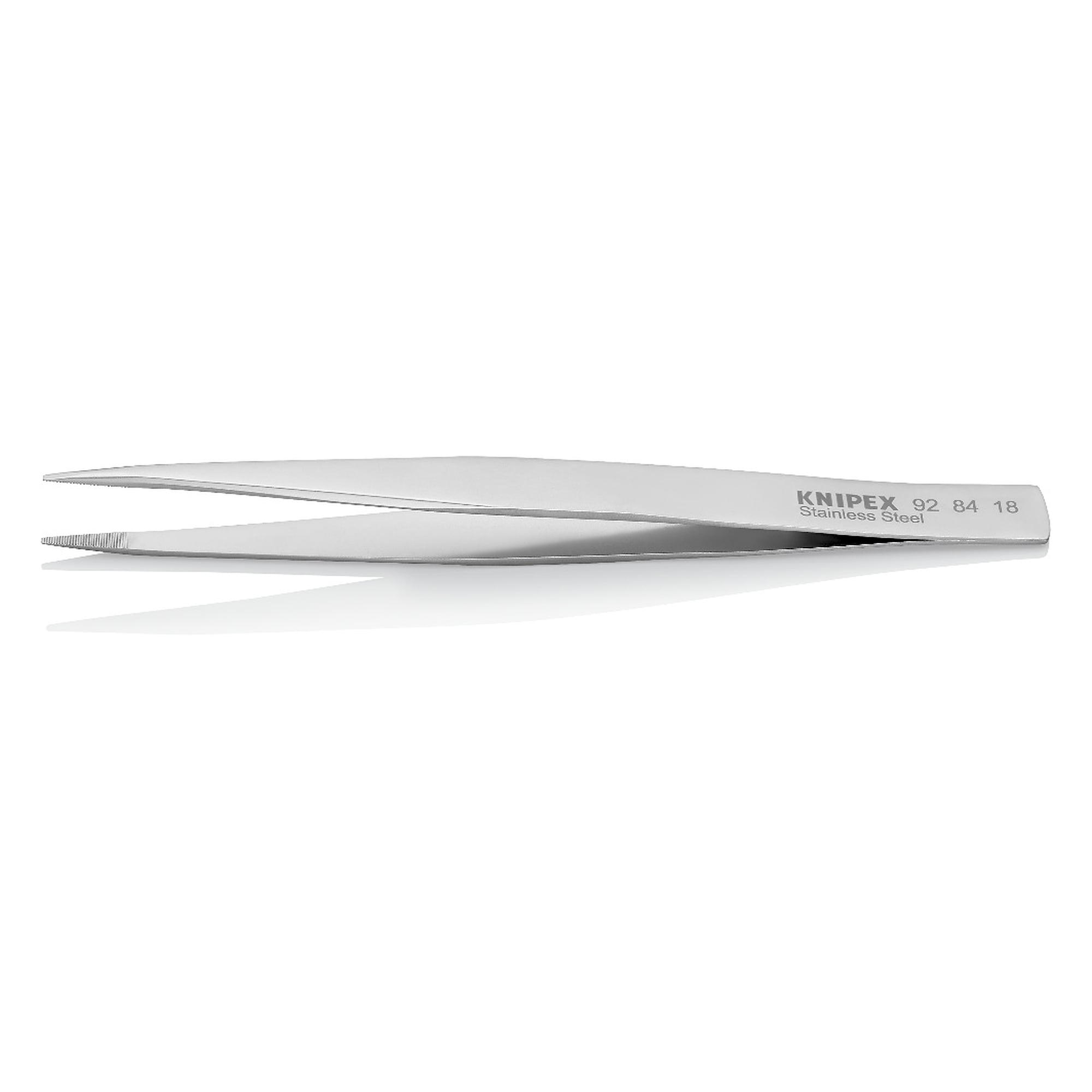 Universal tweezers straight, blunt tips 0.5 mm, smooth handles, stainless steel, 125 mm
