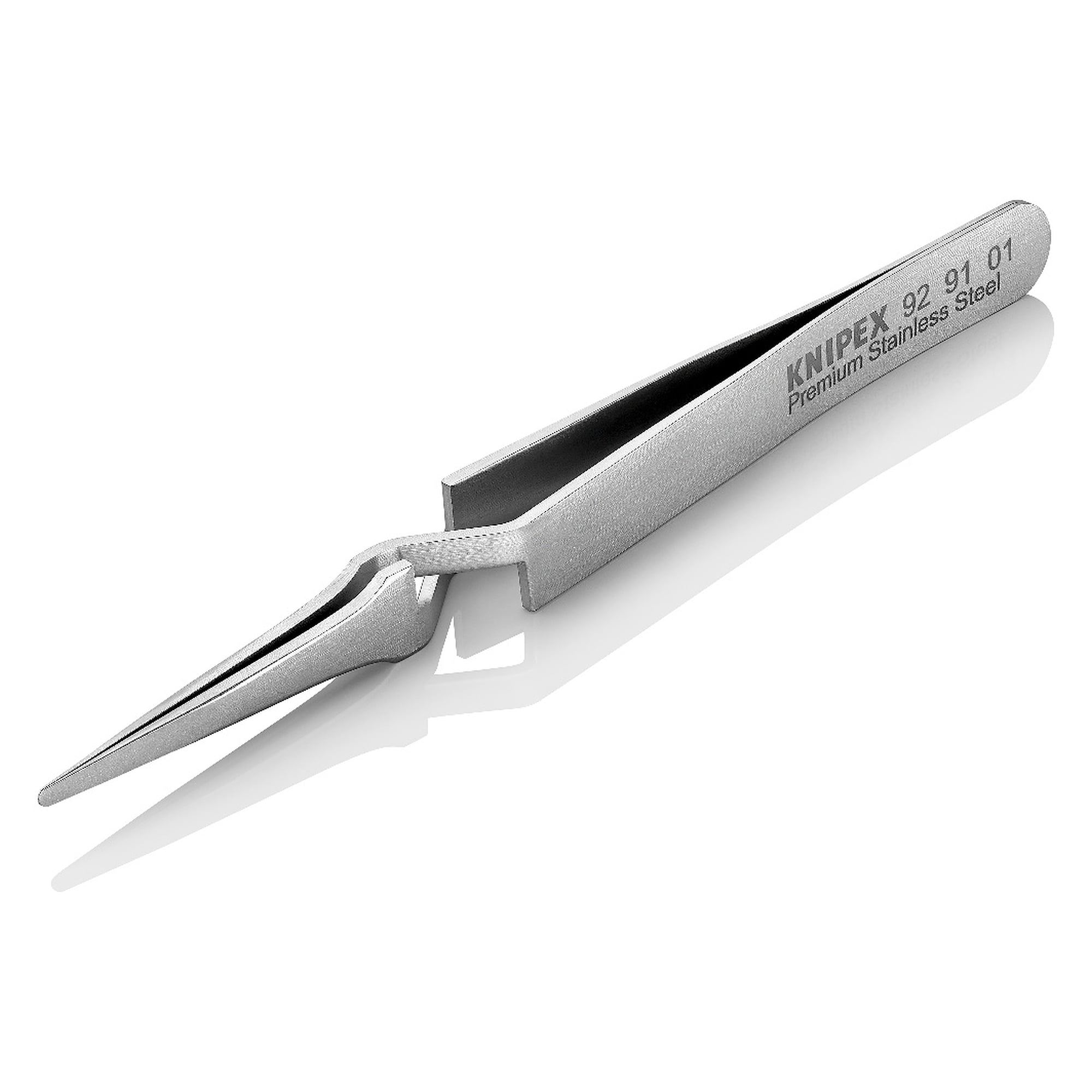 Universal cross-over tweezers straight, blunt 1.9 mm tips, premium stainless steel, 120 mm
