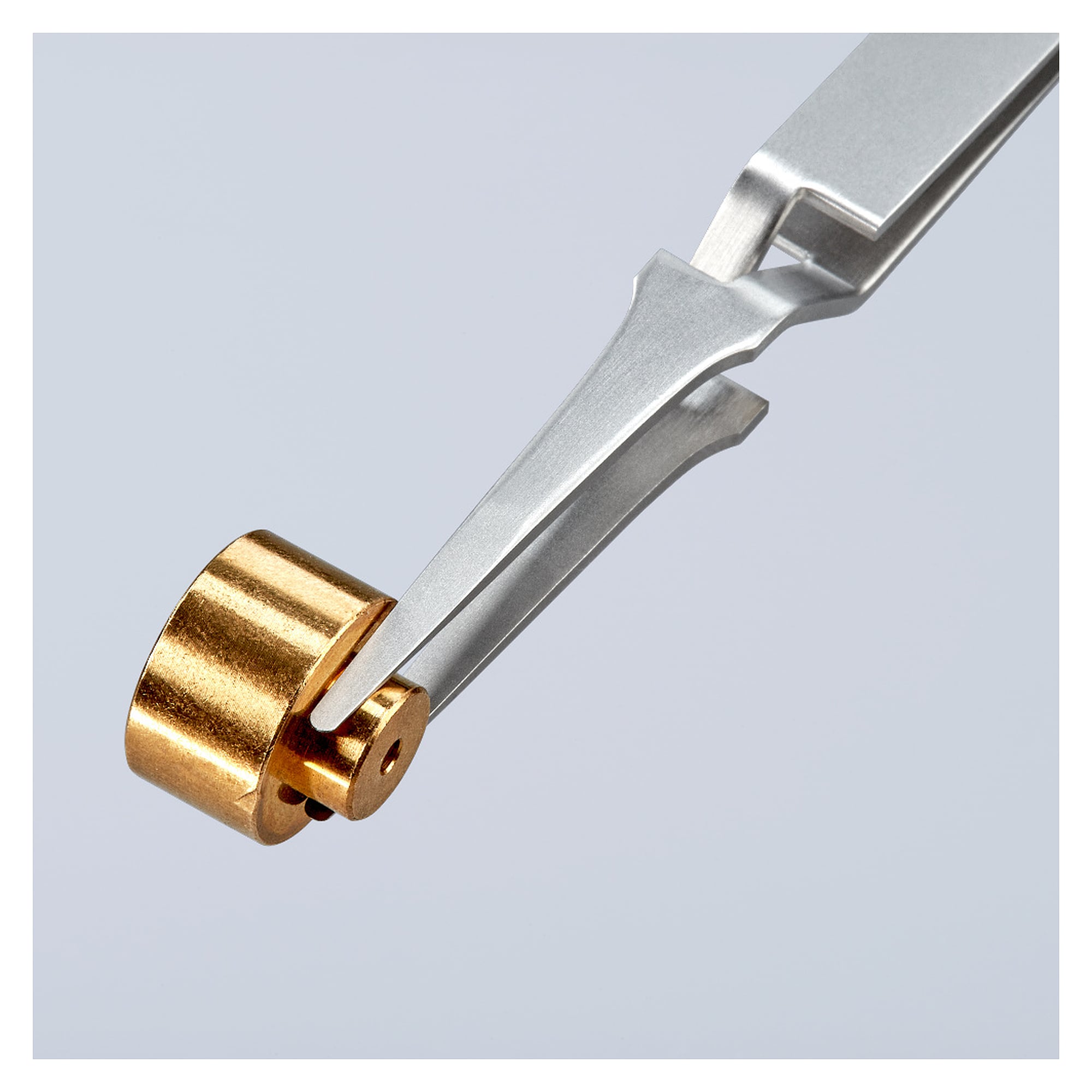 Universal cross-over tweezers straight, blunt 1.9 mm tips, premium stainless steel, 120 mm