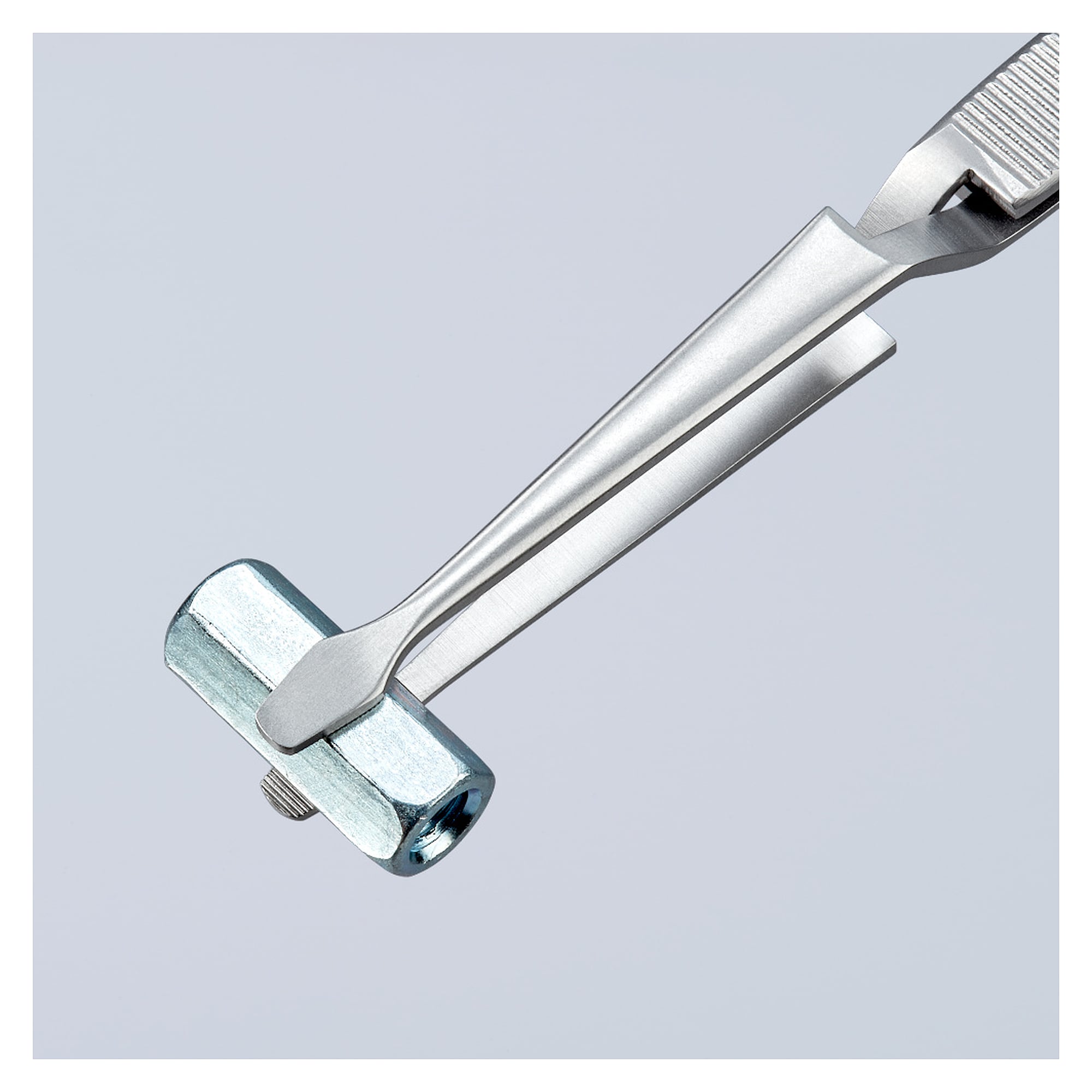 Universal cross tweezers self-closing, blunt tips 1.3 mm, stainless steel, 160 mm