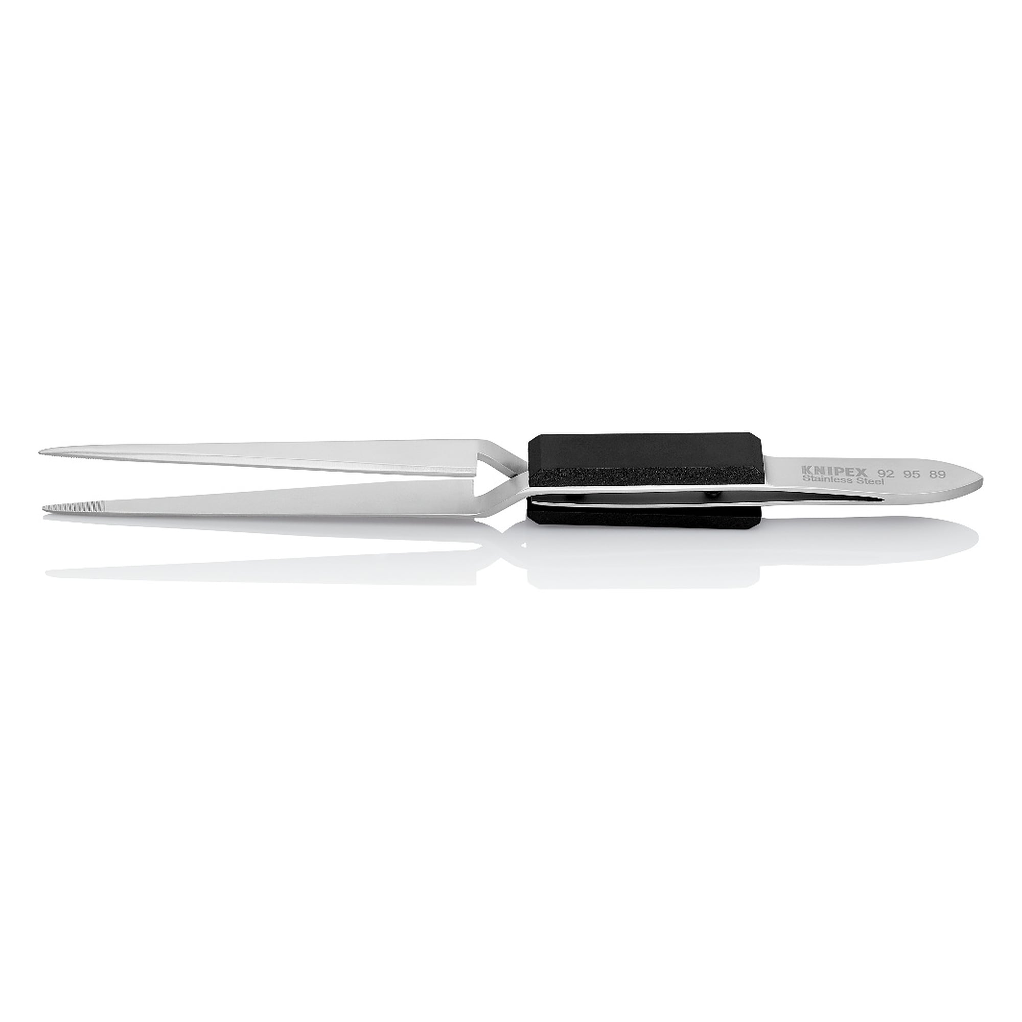 Brucelles croisées universelles droites, pointes émoussées 0,8 mm, acier inoxydable, 165 mm
